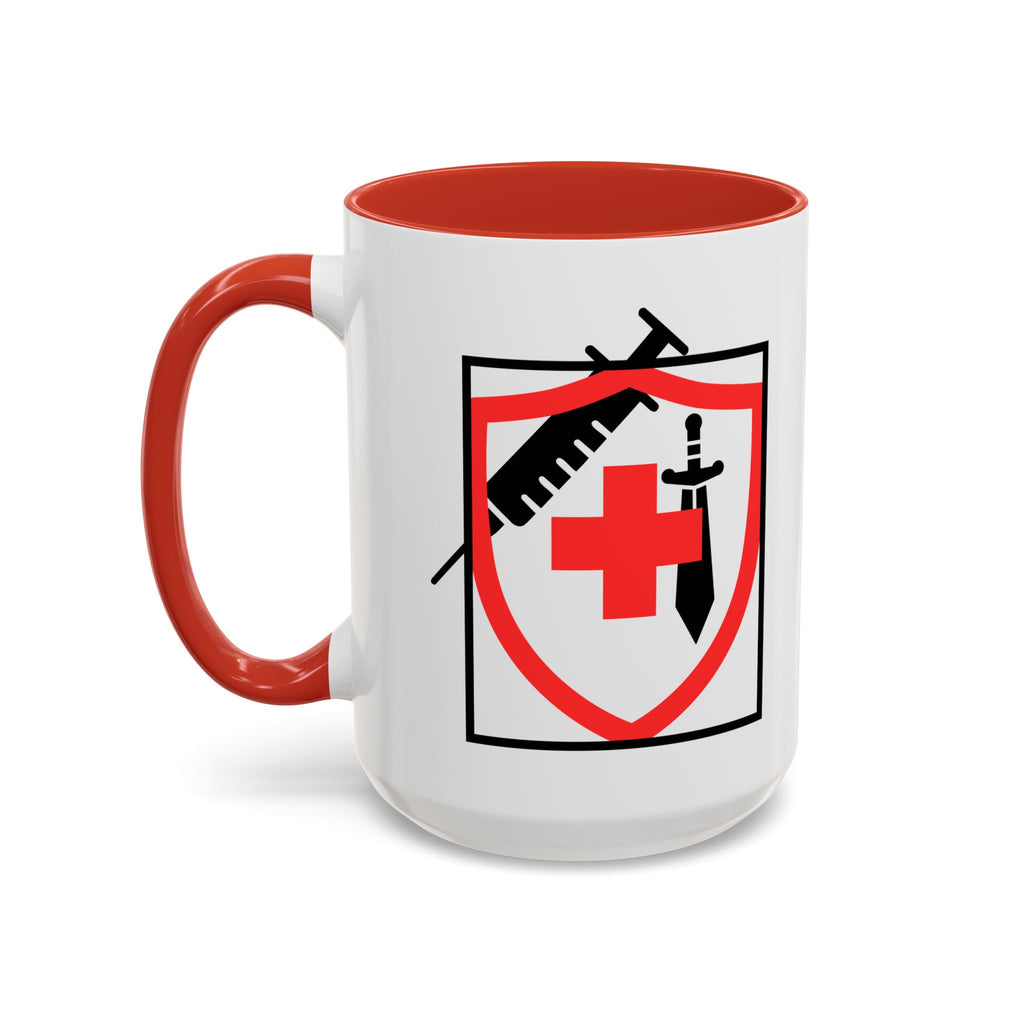 COVID Warrior Coffee Mug(Red|Black) | Vaccine Shield Accent Mug 11/15oz| Medical Staff Work Mug |
