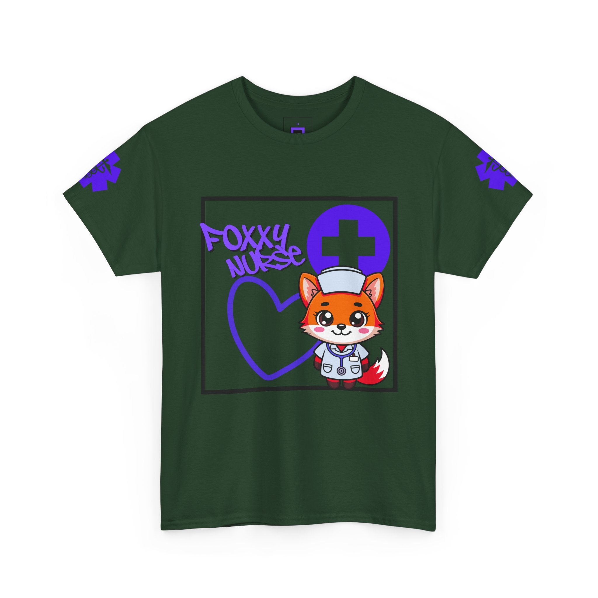 Foxxy Nurse Medical T‑Shirt(Purple)|Cute Medical for Nurses & Healthcare Staff| Cute Nursing Tee |