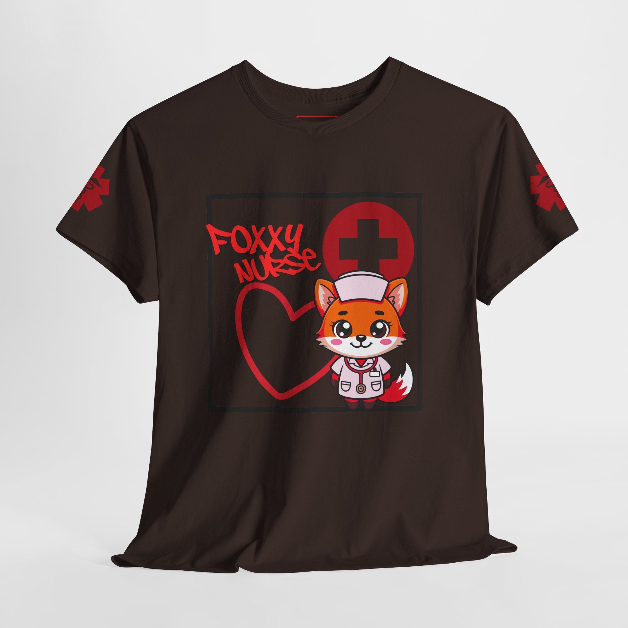 Foxxy Nurse Medical T‑Shirt(Red)|Cute Medical for Nurses & Healthcare Staff| Cute Nursing Tee |