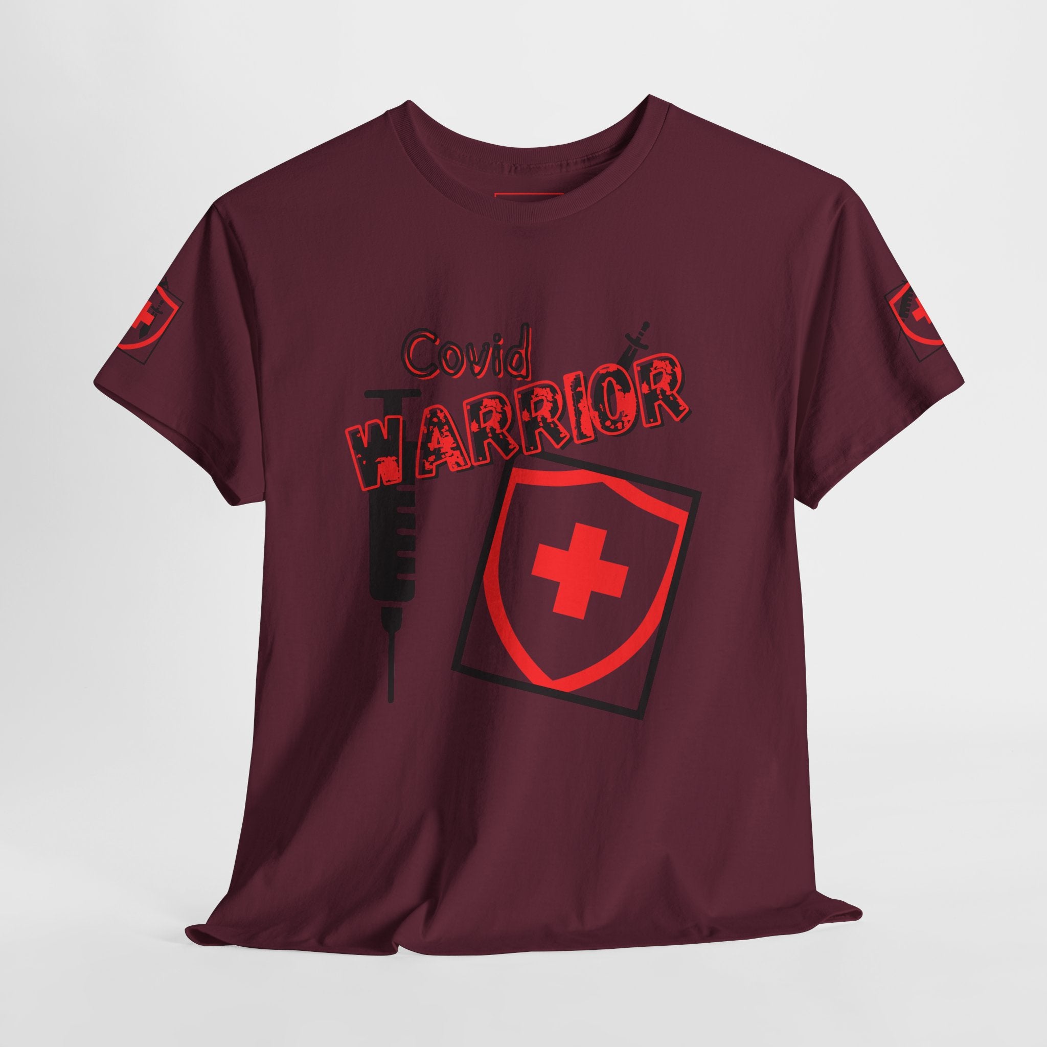 COVID Warrior Medical Staff T-Shirt(Red|Black) | Casual Medical T-Shirt| Nursing Tee | EMT Casual Shirt |