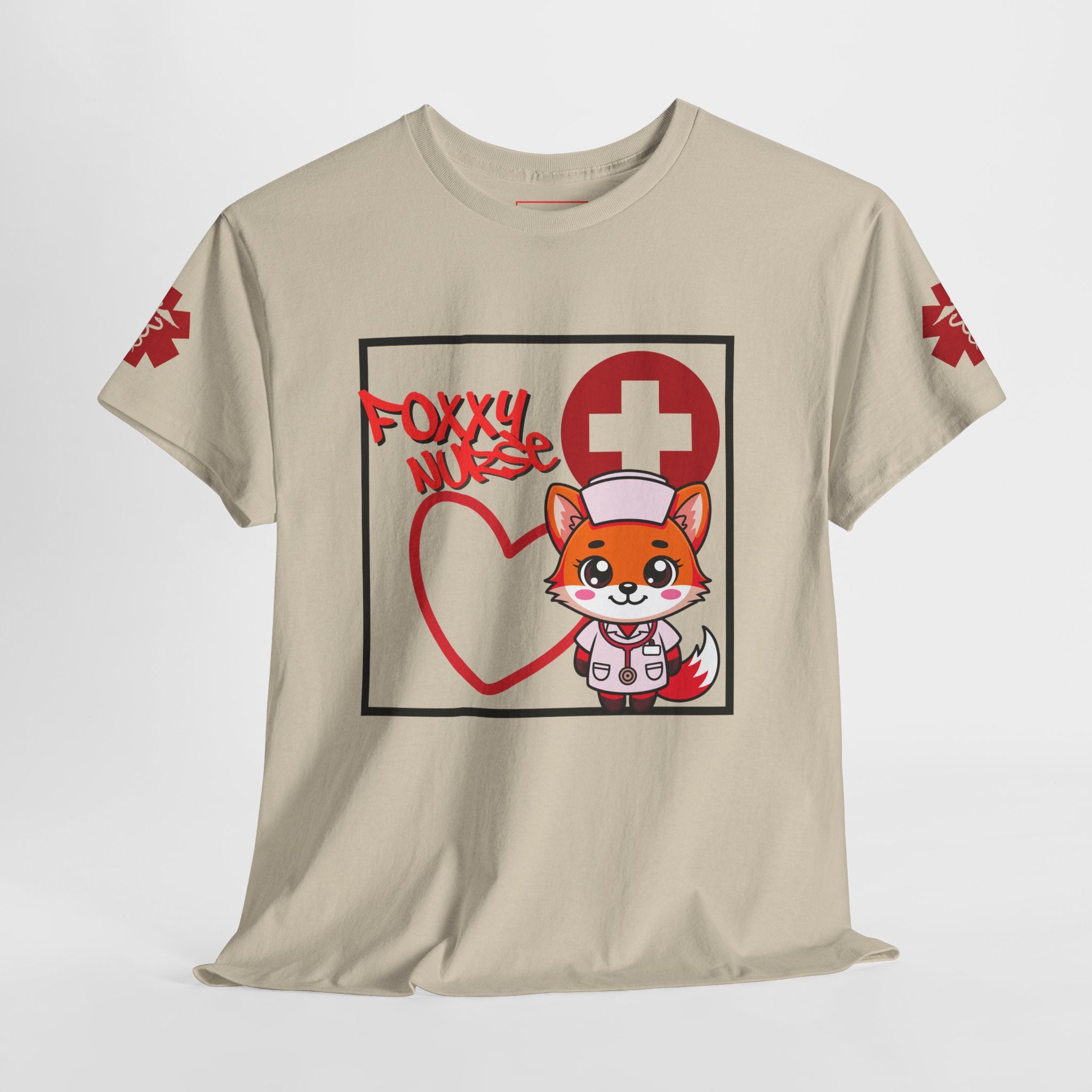 Foxxy Nurse Medical T‑Shirt(Red)|Cute Medical for Nurses & Healthcare Staff| Cute Nursing Tee |