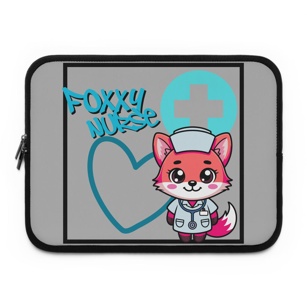 Foxxy Nurse Laptop Sleeve(Light Blue|Grey|)|Laptop/Tablet Case for Nurses & Doctors| Tablet Sleeve For Medical Workers |Medical Symbol Protective Case for Nurses & EMTs