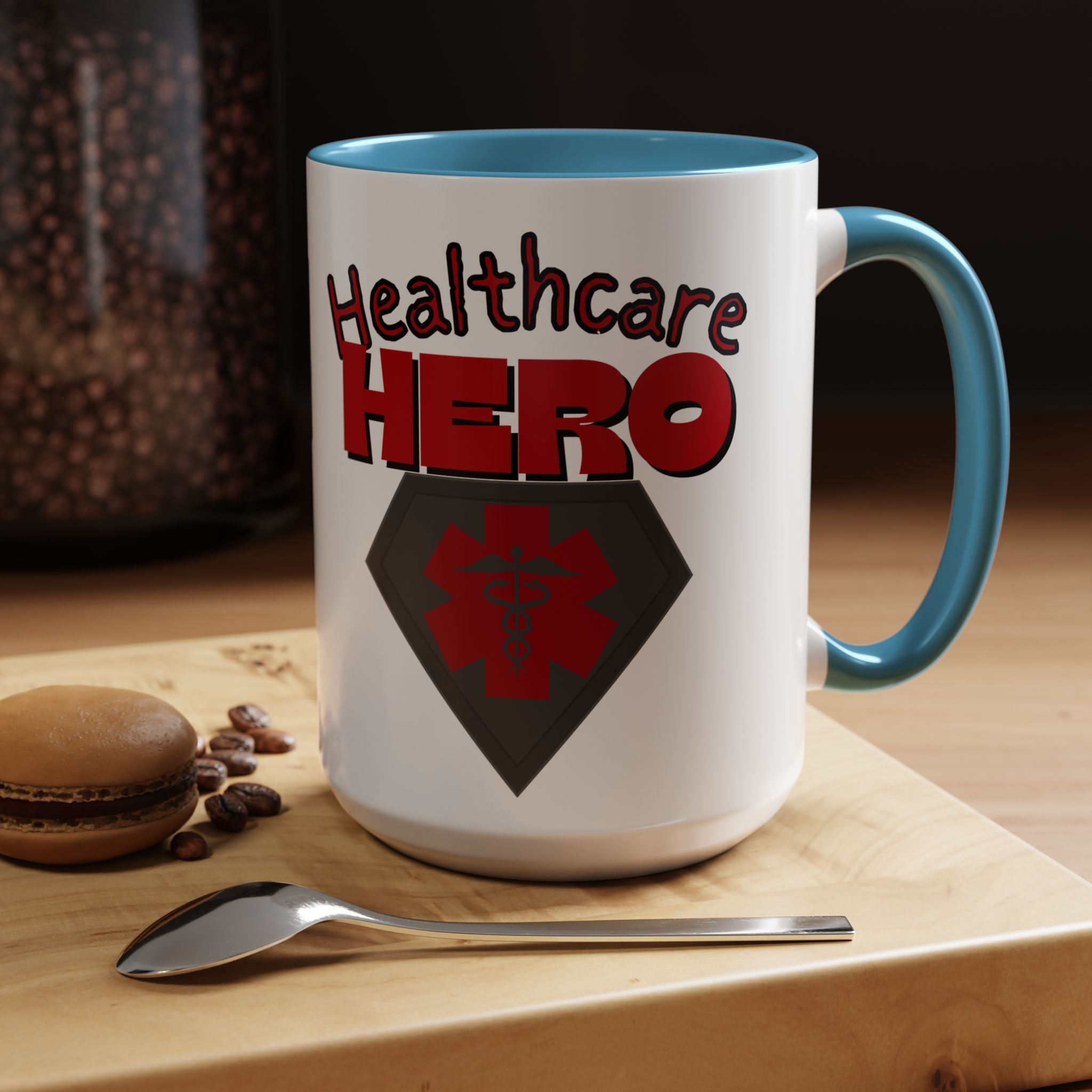 Healthcare Hero Accent Coffee Mug(Red|Black)| Work Mug For Medical Professionals| Work Mug For Healthcare Staff|