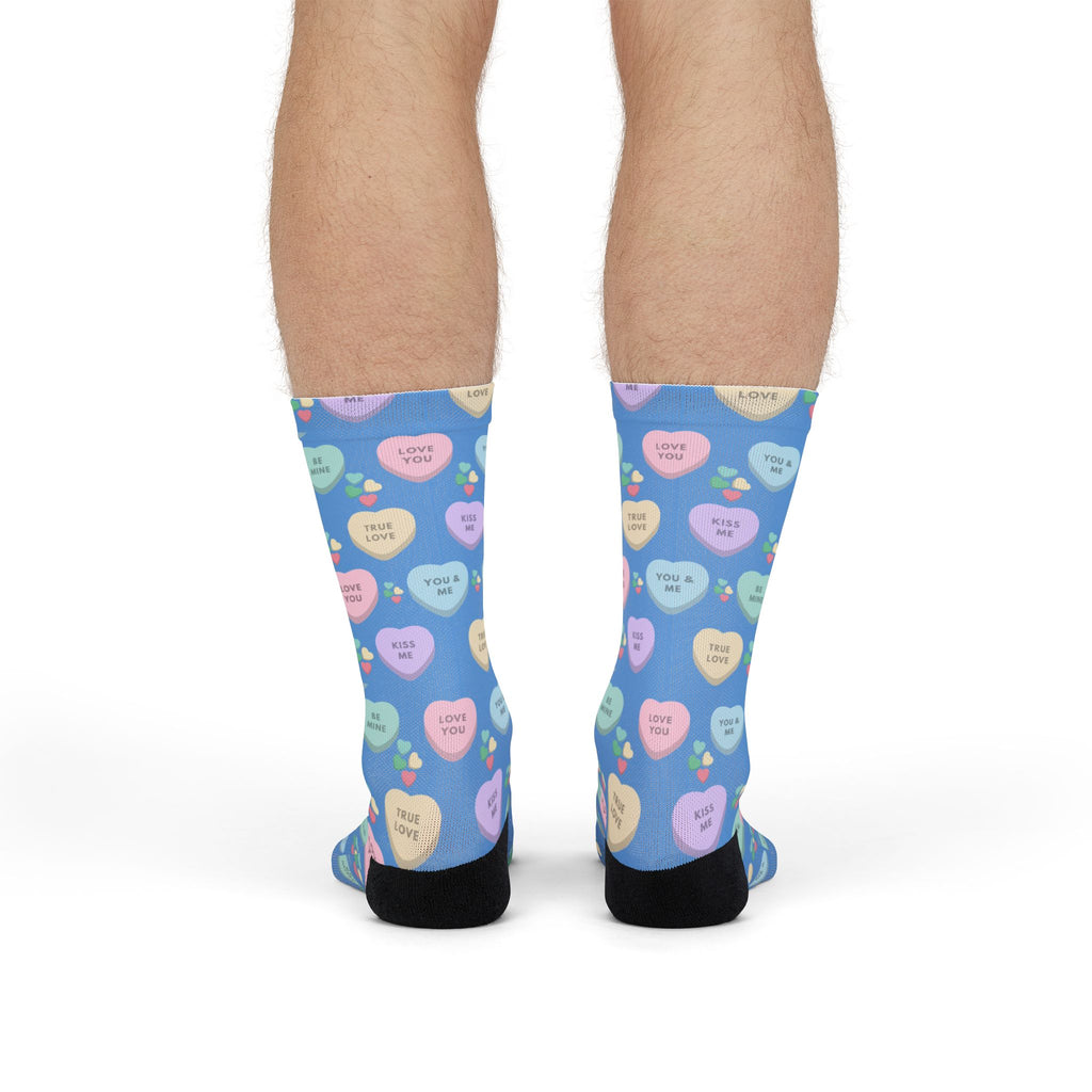 Candy Kisses Valentines Day Crew Socks | Heart Socks | Candy Socks |