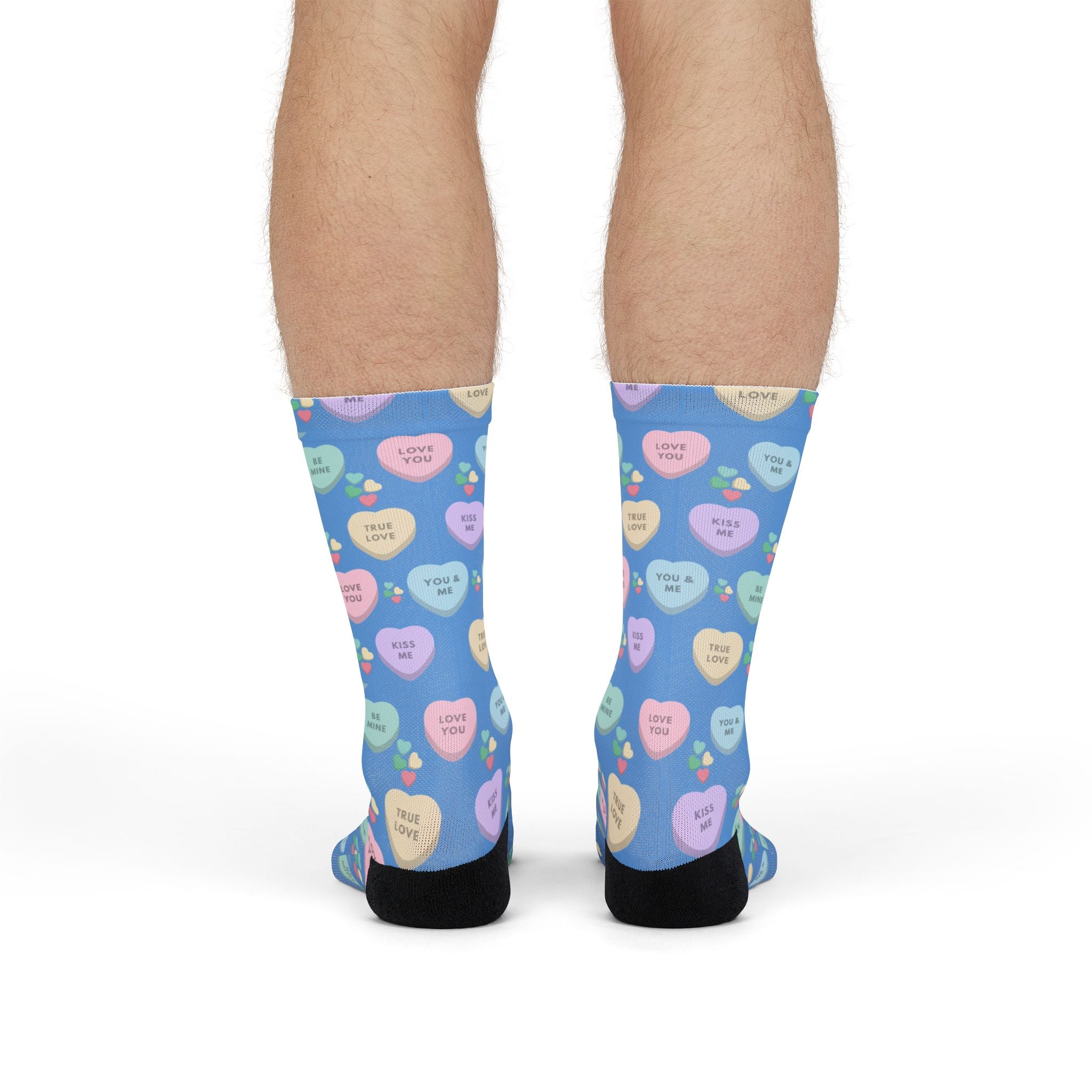 Candy Kisses Valentines Day Crew Socks | Heart Socks | Candy Socks |