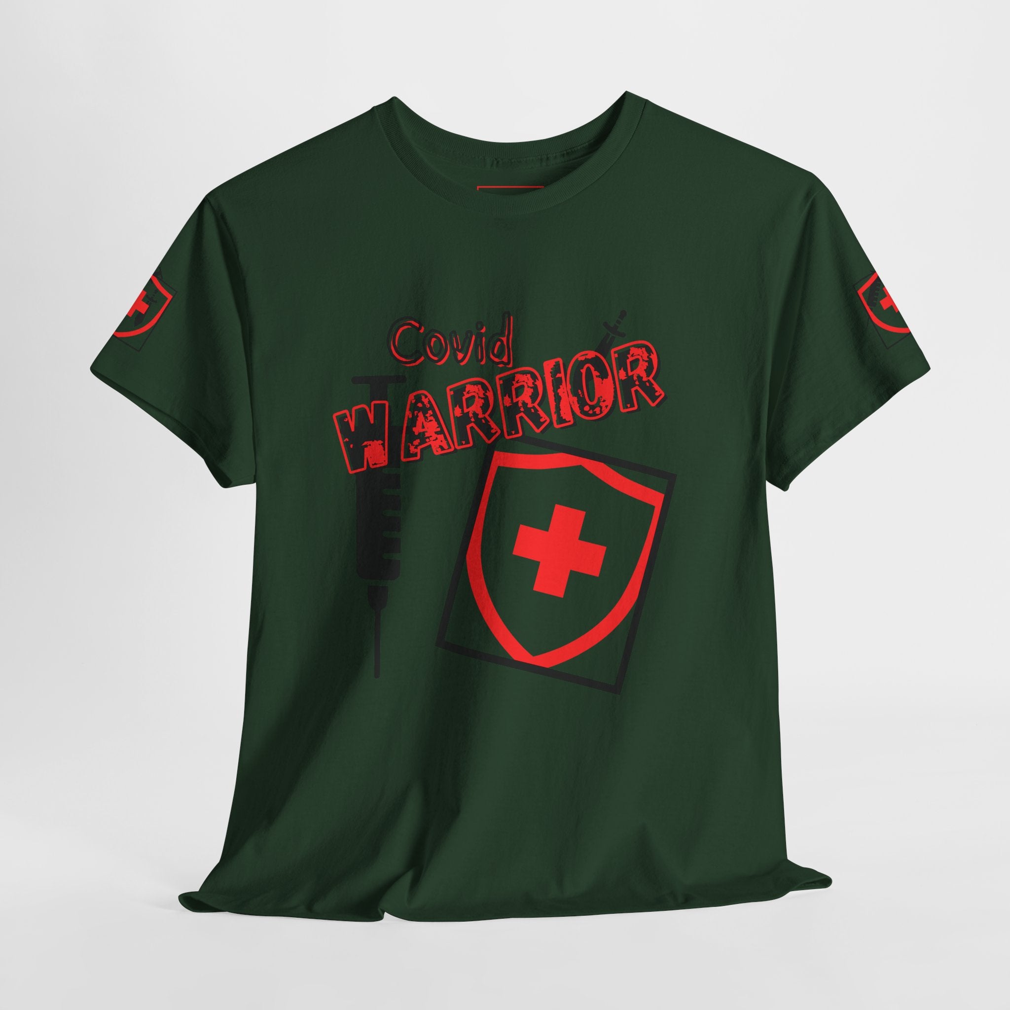 COVID Warrior Medical Staff T-Shirt(Red|Black) | Casual Medical T-Shirt| Nursing Tee | EMT Casual Shirt |