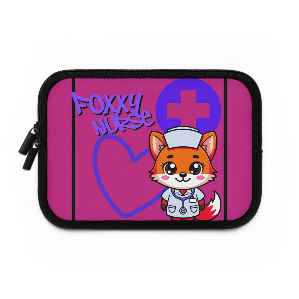 Foxxy Nurse Laptop Sleeve(Purple|Pink|)|Laptop/Tablet Case for Nurses & Doctors| Tablet Sleeve For Medical Workers |Medical Symbol Protective Case for Nurses & EMTs