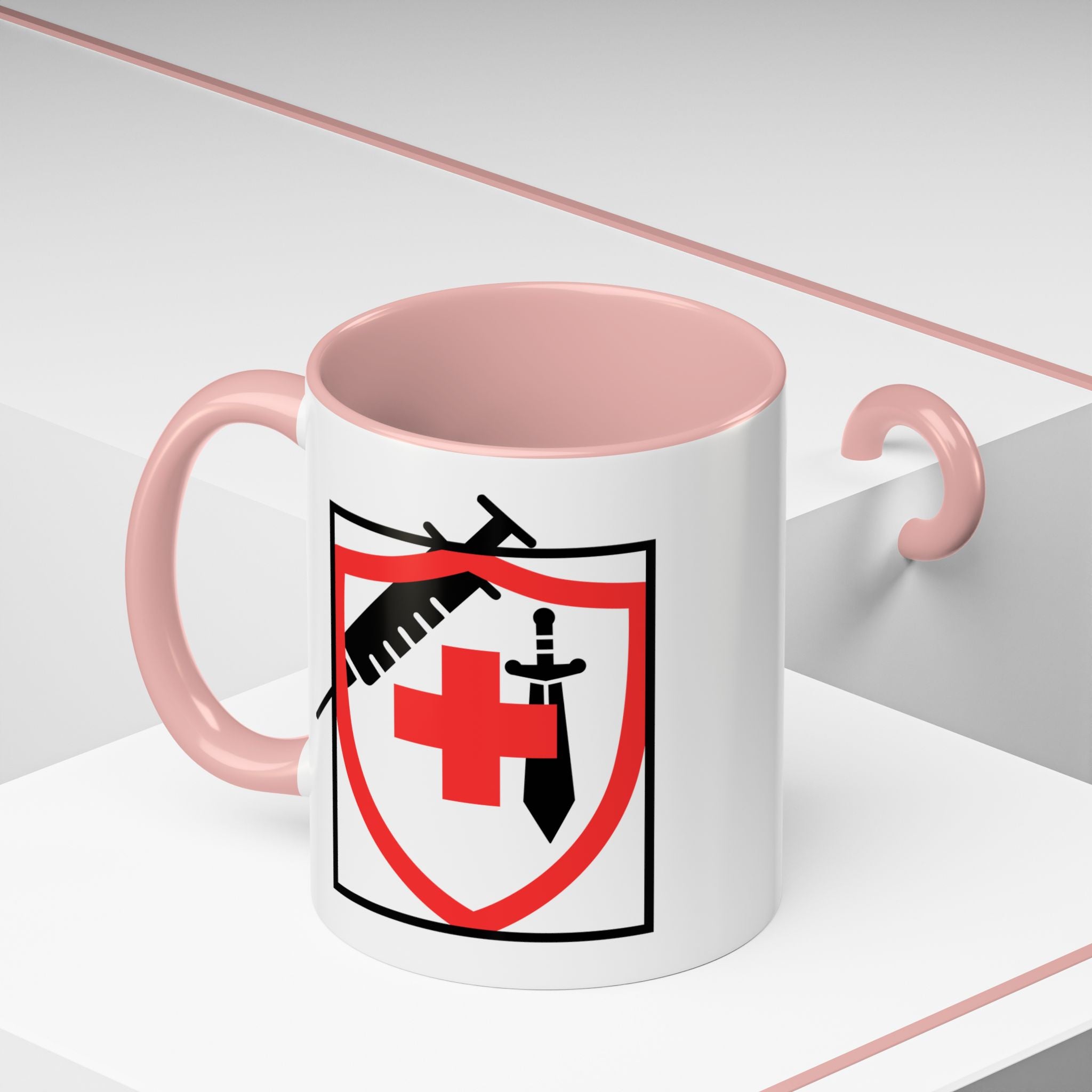 COVID Warrior Coffee Mug(Red|Black) | Vaccine Shield Accent Mug 11/15oz| Medical Staff Work Mug |