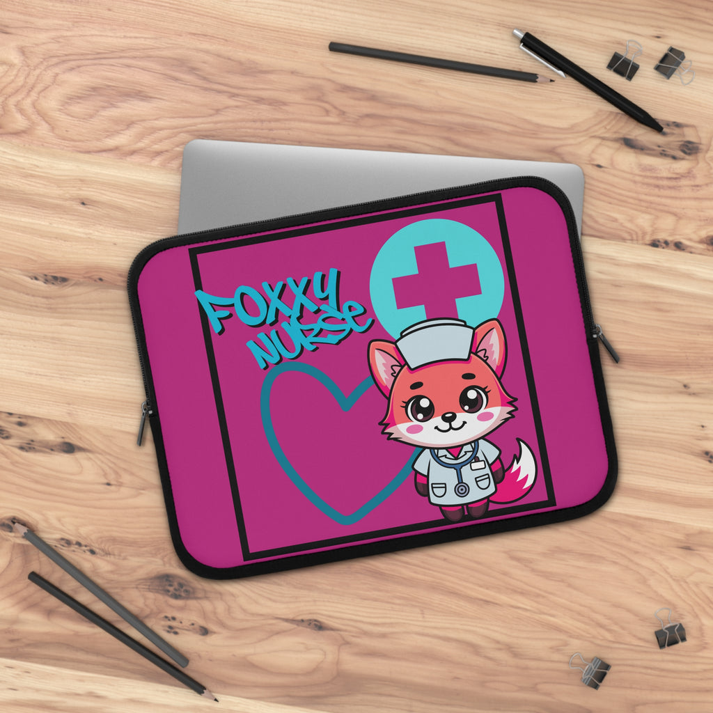 Foxxy Nurse Laptop Sleeve(Light Blue|Pink|)|Laptop/Tablet Case for Nurses & Doctors| Tablet Sleeve For Medical Workers |Medical Symbol Protective Case for Nurses & EMTs