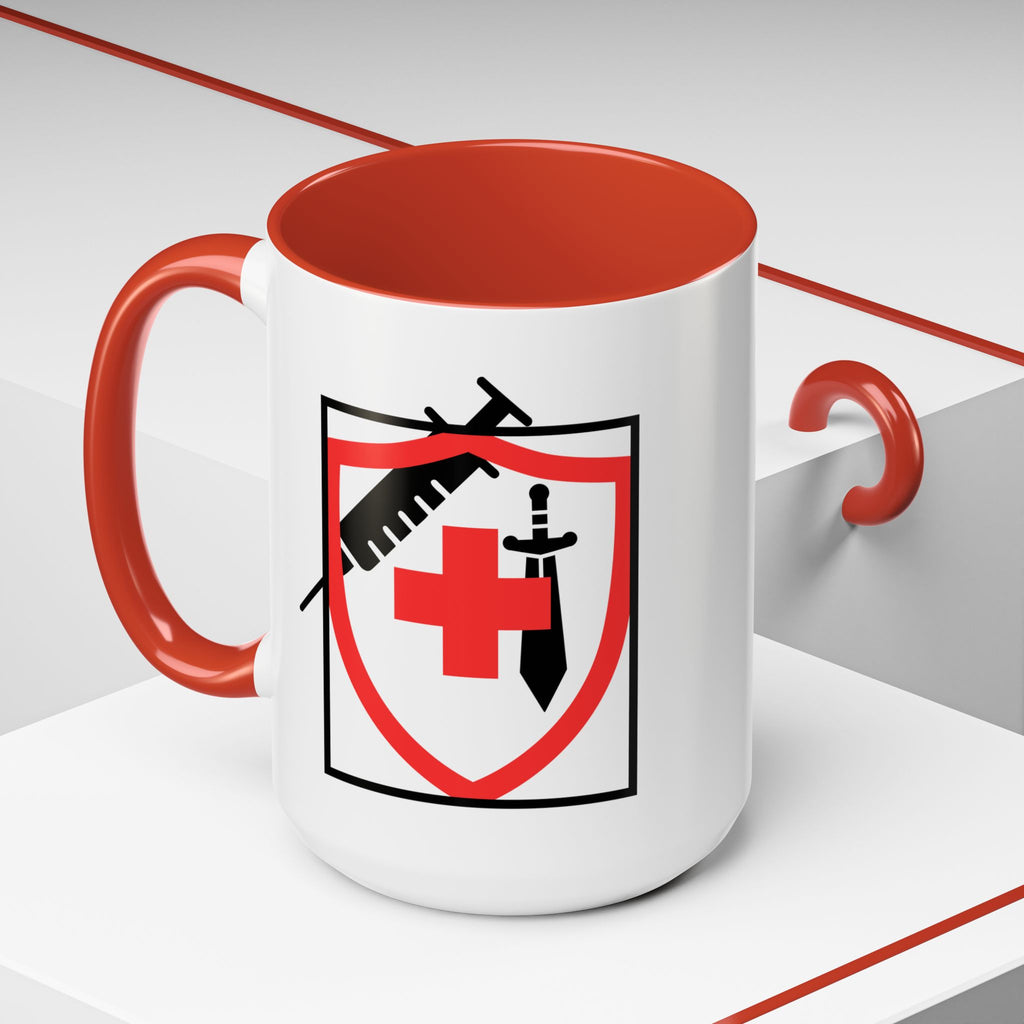 COVID Warrior Coffee Mug(Red|Black) | Vaccine Shield Accent Mug 11/15oz| Medical Staff Work Mug |