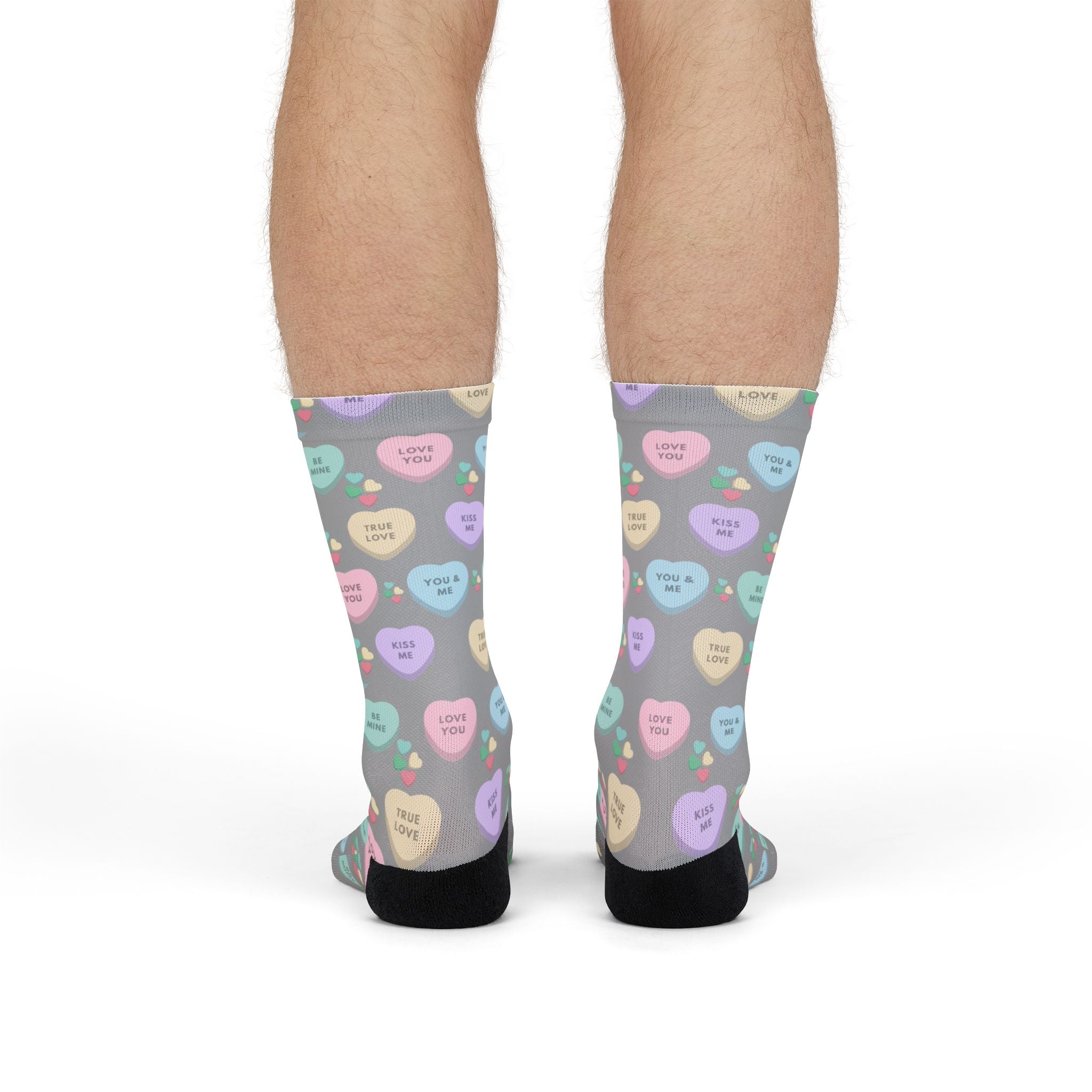 Candy Kisses Valentines Day Crew Socks | Heart Socks | Candy Socks |