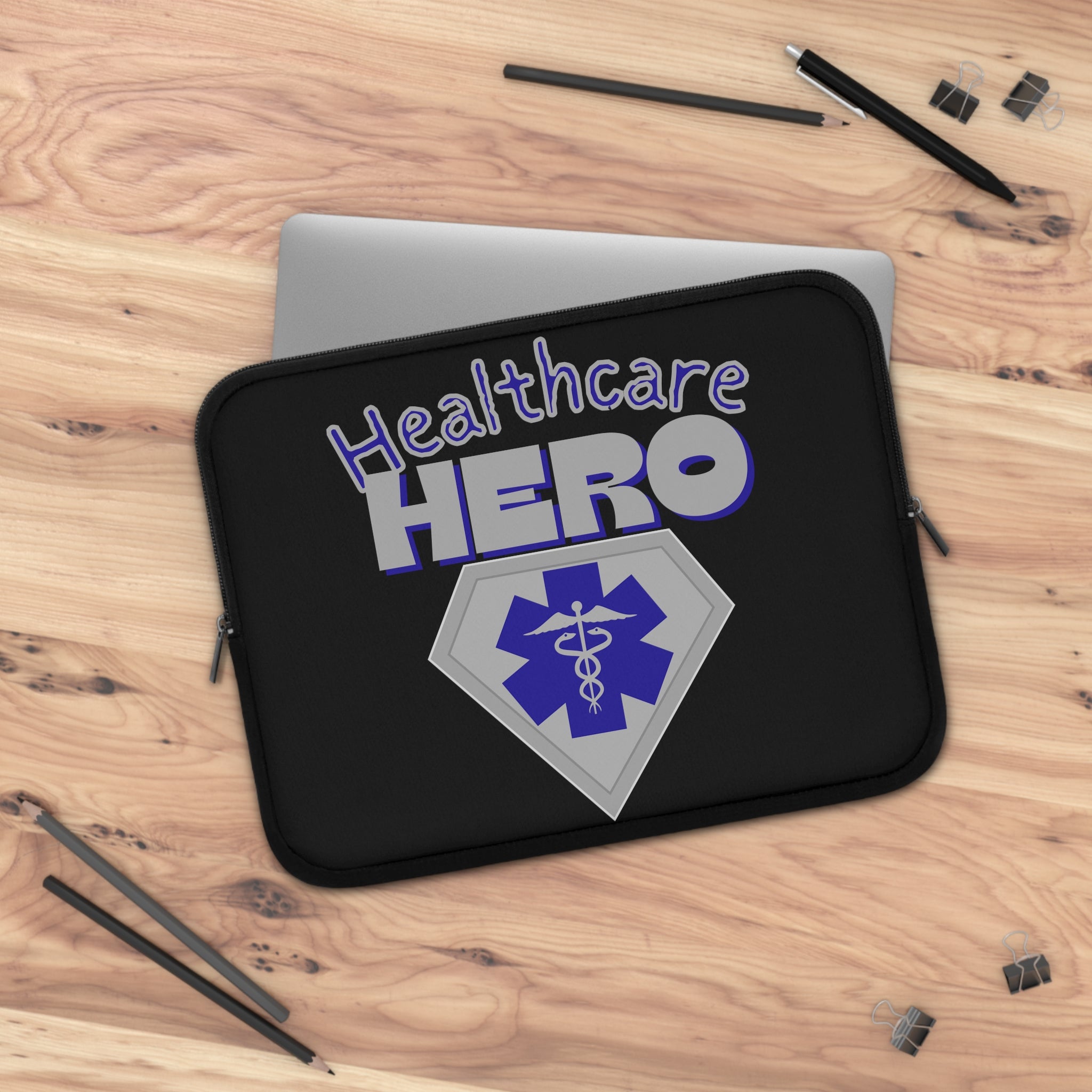Healthcare Hero Laptop Sleeve(Blue|Grey|Black)|Laptop/Tablet Case for Nurses & Doctors| Tablet Sleeve For Medical Workers |Medical Symbol Protective Case for Nurses & EMTs