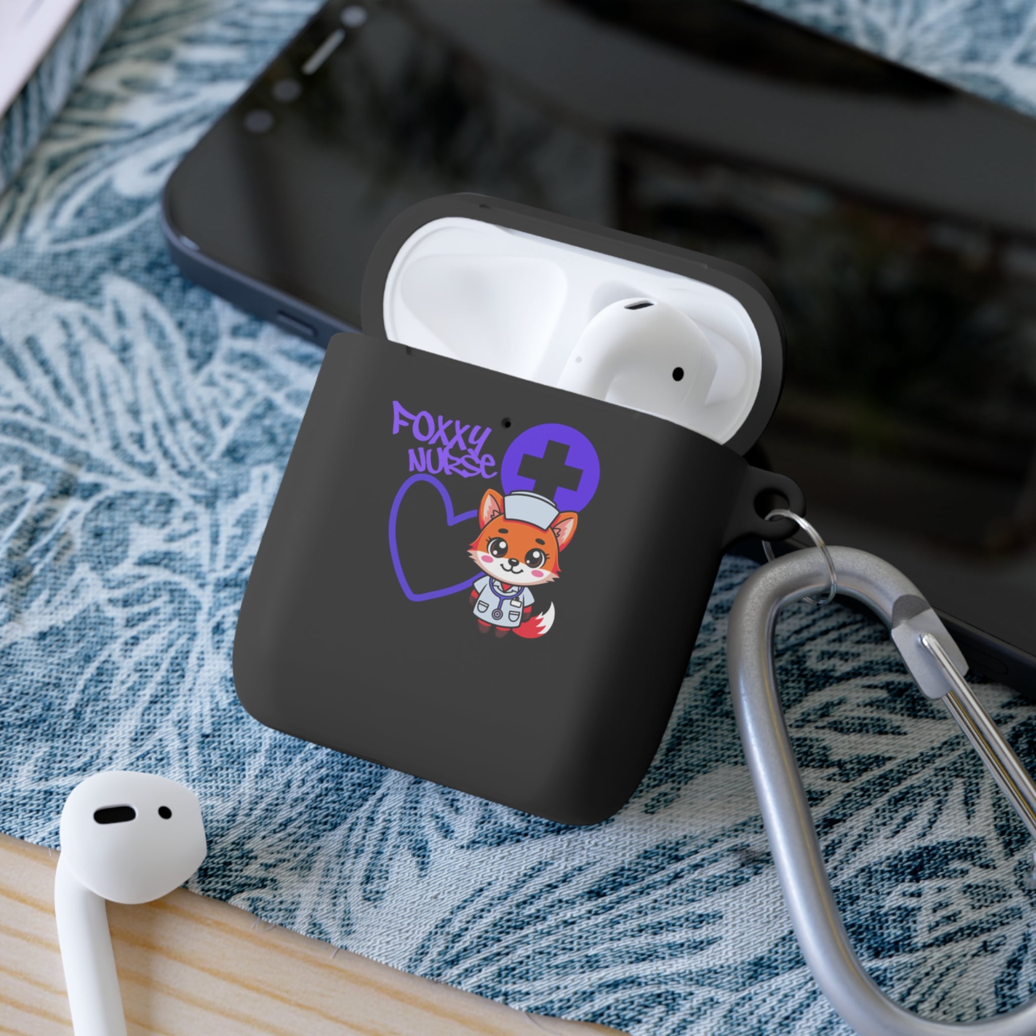 Foxxy Nurse AirPods/Pro Case(Purple)| Nurse EMT Cute Protective AirPodss Cover | Cute Nurse AirPods |