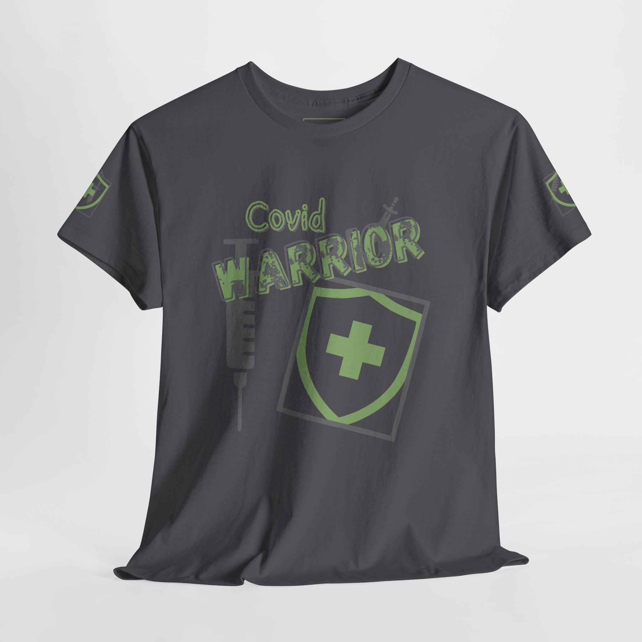 COVID Warrior Nurse & EMS T-Shirt(Green|Grey) | Medical Staff Tribute Tee | EMS Casual Tee |