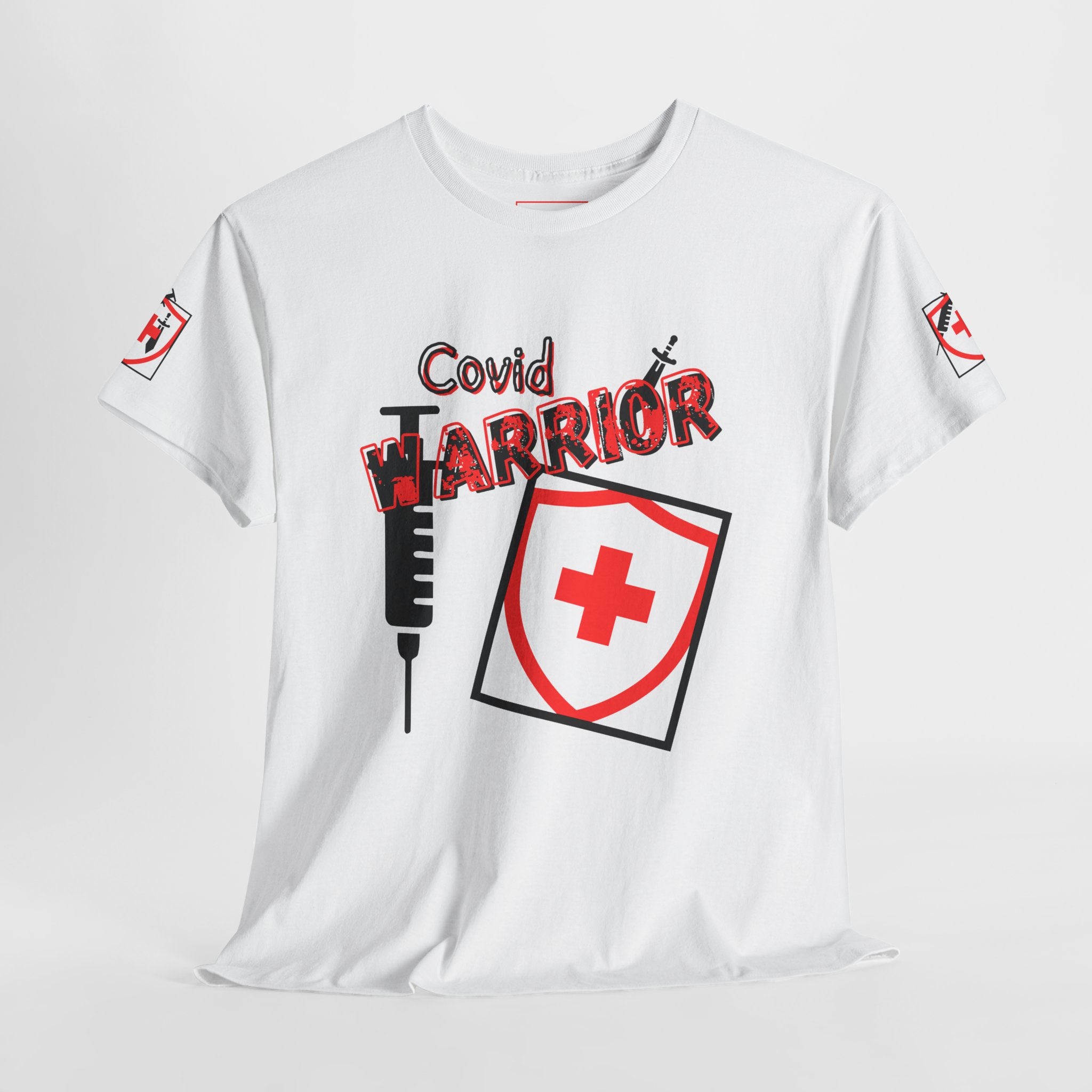 COVID Warrior Medical Staff T-Shirt(Red|Black) | Casual Medical T-Shirt| Nursing Tee | EMT Casual Shirt |