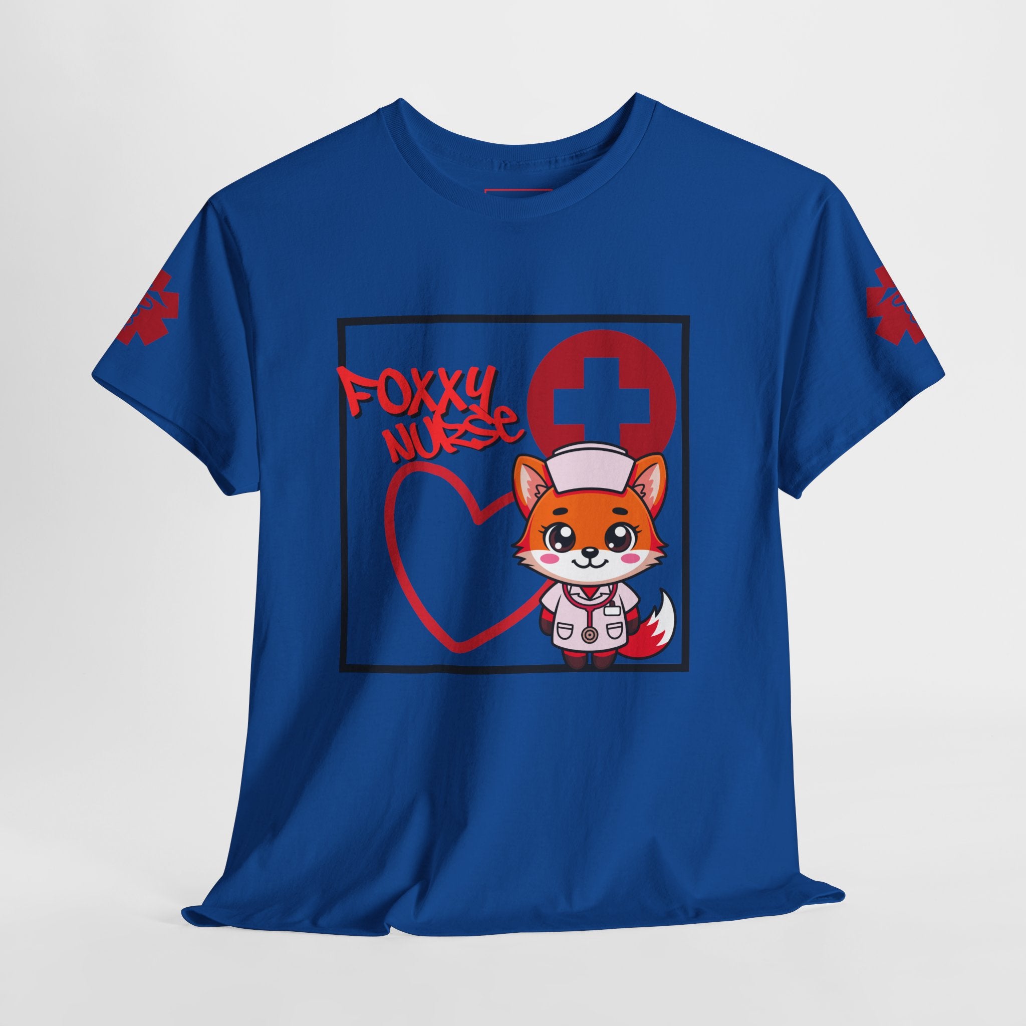 Foxxy Nurse Medical T‑Shirt(Red)|Cute Medical for Nurses & Healthcare Staff| Cute Nursing Tee |
