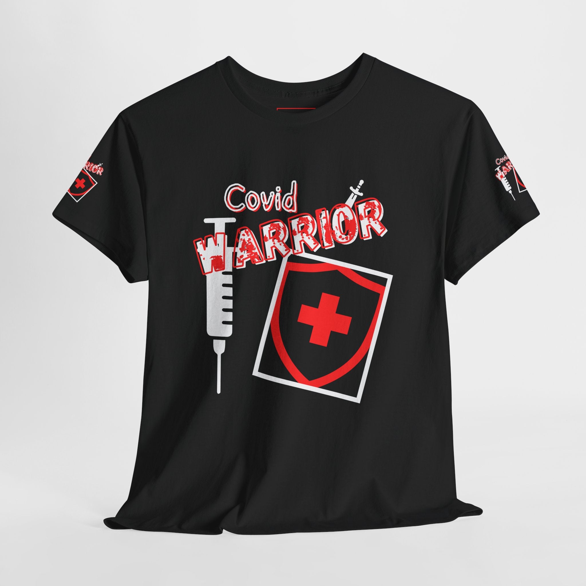 COVID Warrior Medical Staff T-Shirt(Red|Black) | Casual Medical T-Shirt| Nursing Tee | EMT Casual Shirt |