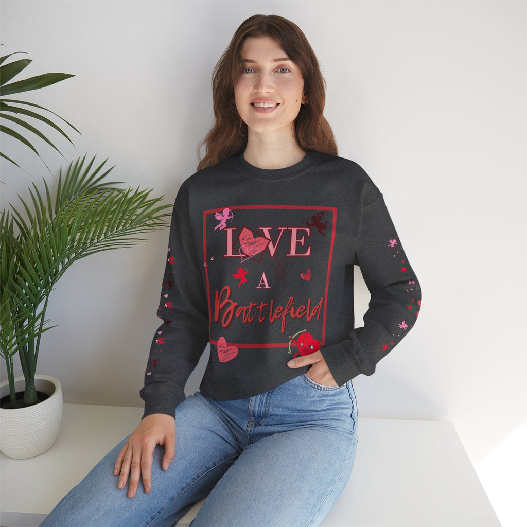 Love Is a Battlefield Valentines Day Sweatshirt  | Cupid Sweater | Heart Sweater | Valentines Day Sweatshirt |