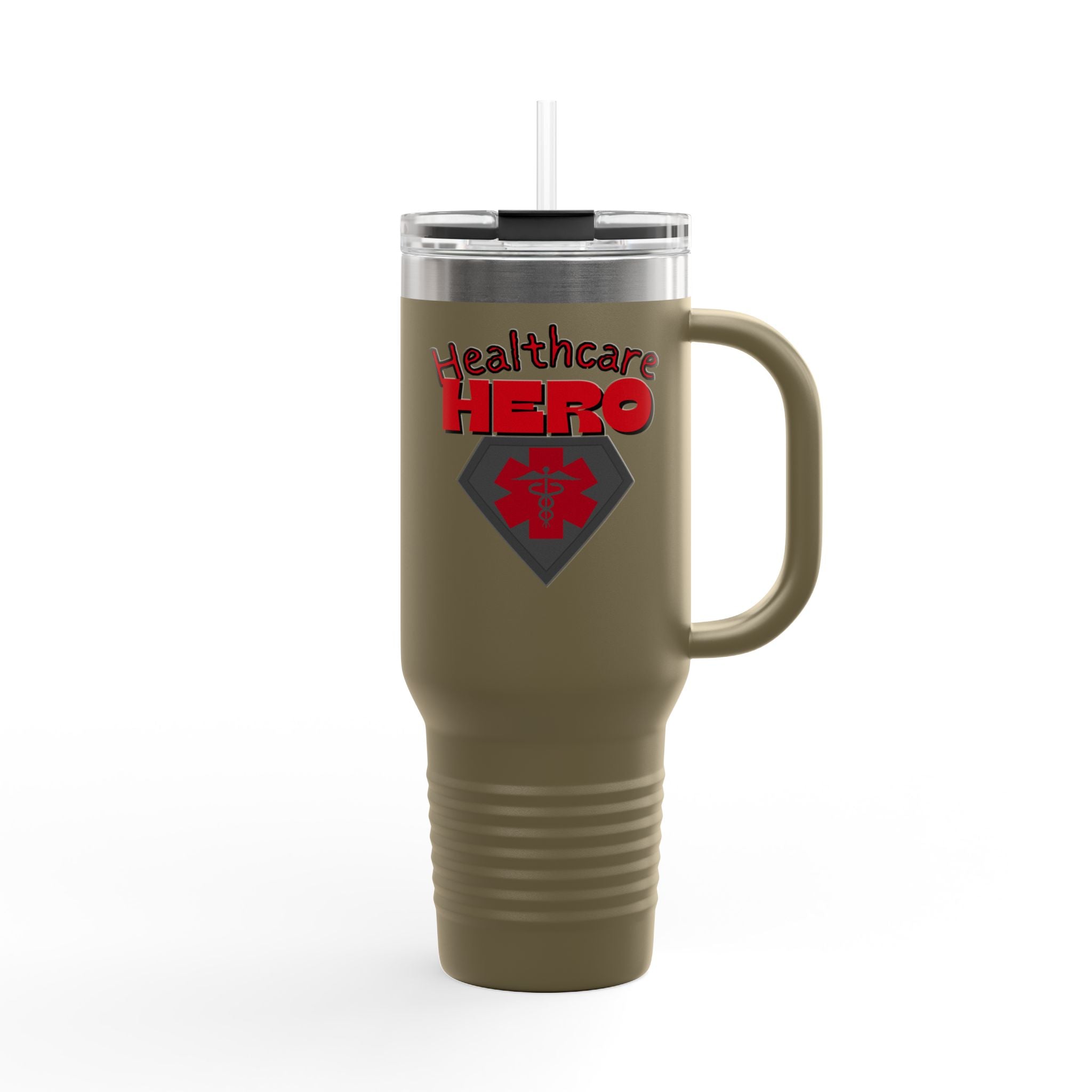 Healthcare Hero 40oz Insulated Travel Mug(Red|Black)| Travel Mug For Medical Workers | EMS Travel Mug | Healthcare Mug |