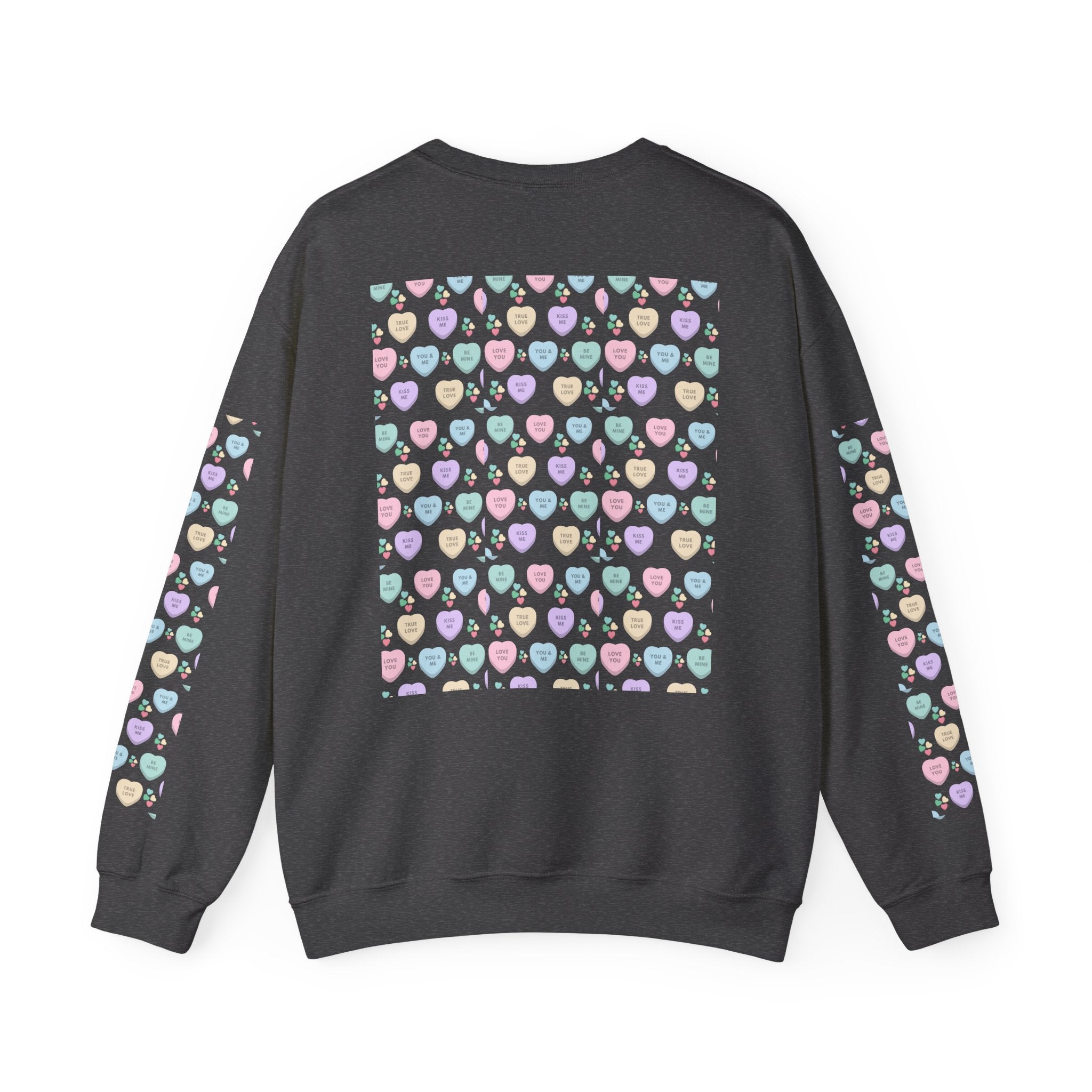 Candy Kisses Valentines Day Crewneck Sweatshirt | Heart Sweater | Candy Sweater |