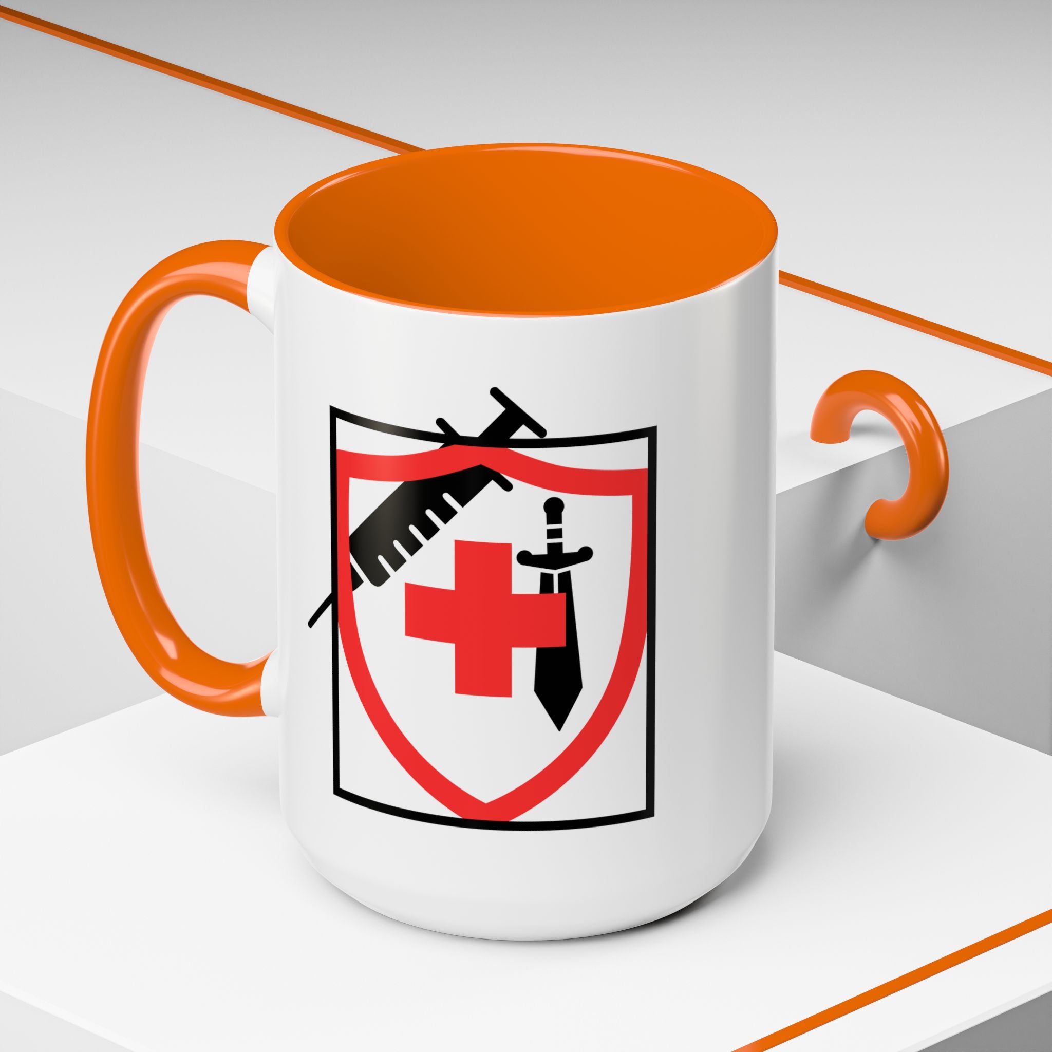 COVID Warrior Coffee Mug(Red|Black) | Vaccine Shield Accent Mug 11/15oz| Medical Staff Work Mug |