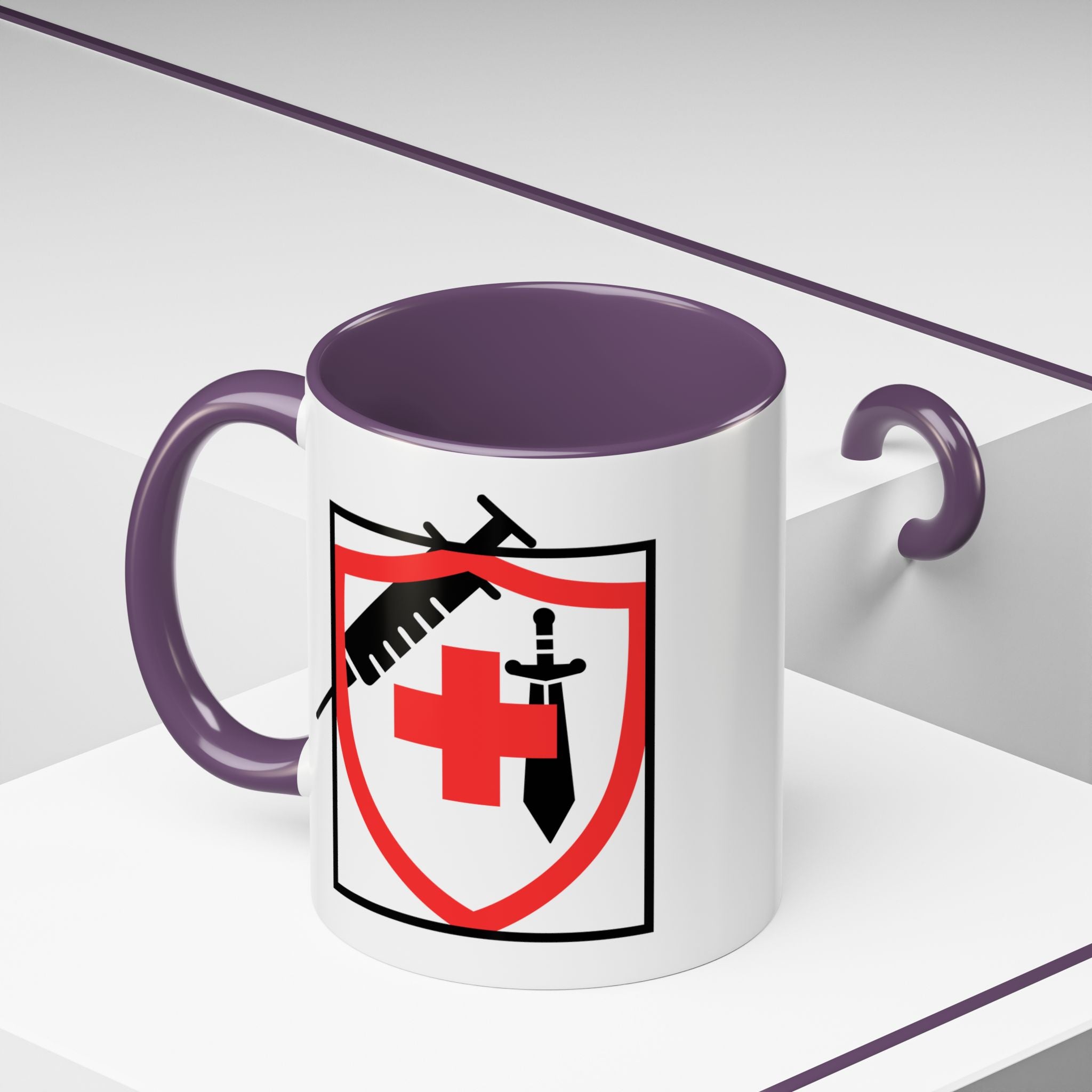 COVID Warrior Coffee Mug(Red|Black) | Vaccine Shield Accent Mug 11/15oz| Medical Staff Work Mug |