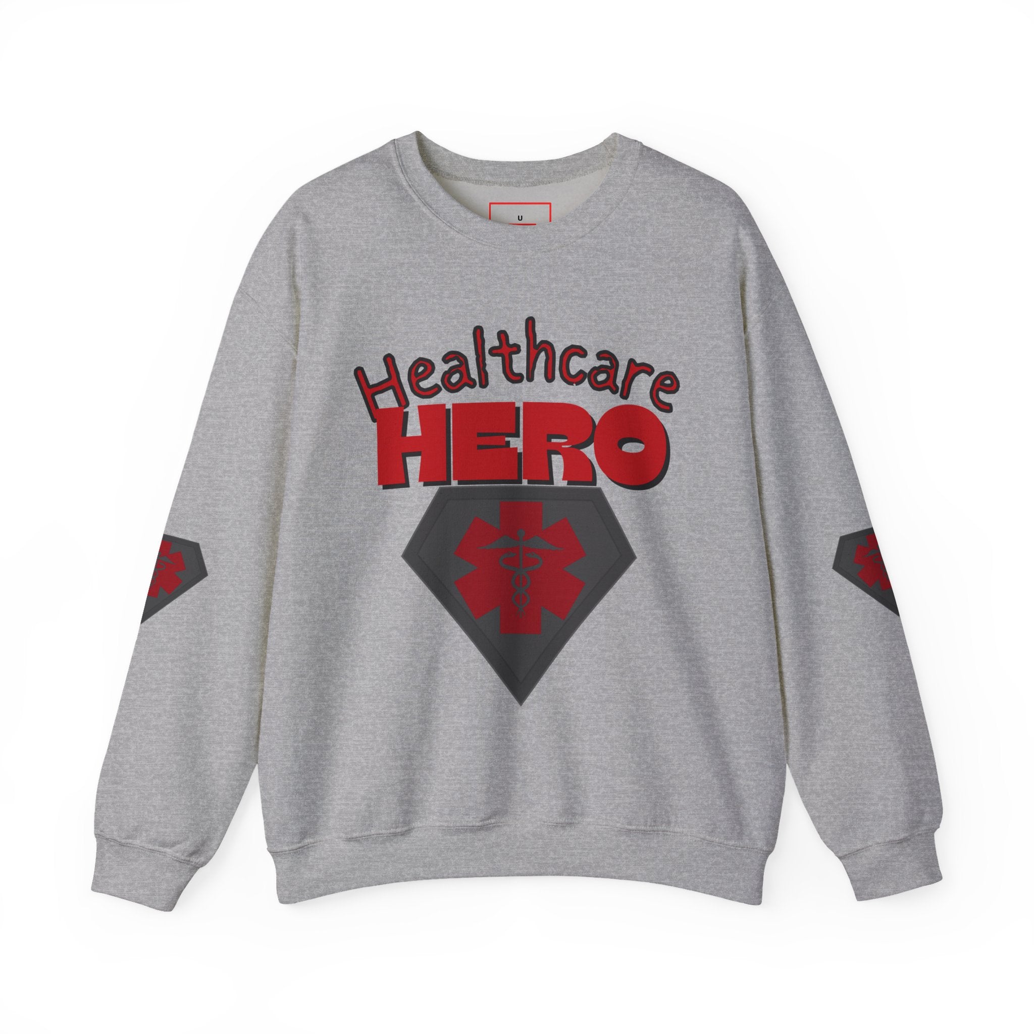 Healthcare Hero Sweatshirt(Red|Black) |  Medical Staff Appreciation Crewneck | Frontline Sweatshirt | EMS Sweater |