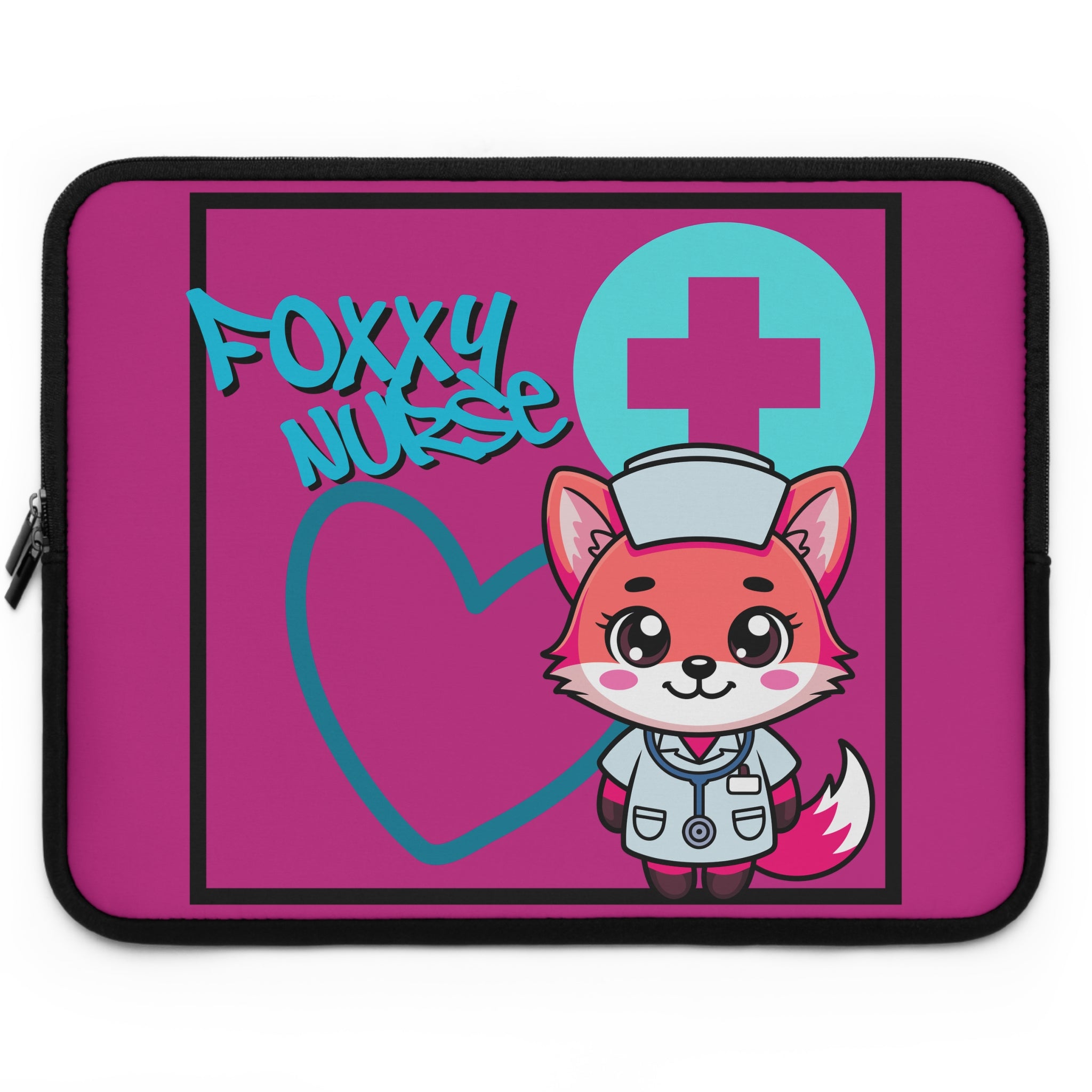 Foxxy Nurse Laptop Sleeve(Light Blue|Pink|)|Laptop/Tablet Case for Nurses & Doctors| Tablet Sleeve For Medical Workers |Medical Symbol Protective Case for Nurses & EMTs