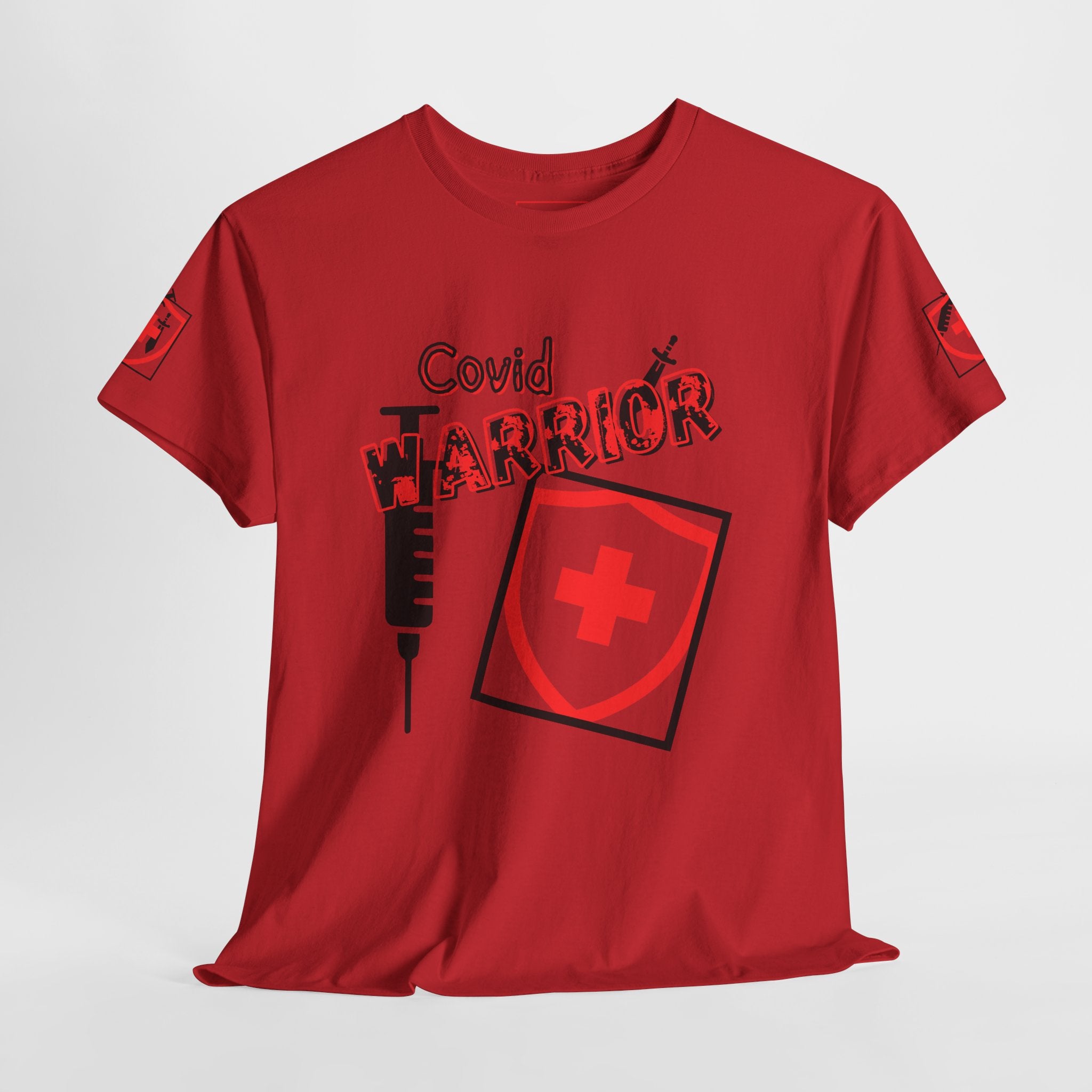 COVID Warrior Medical Staff T-Shirt(Red|Black) | Casual Medical T-Shirt| Nursing Tee | EMT Casual Shirt |
