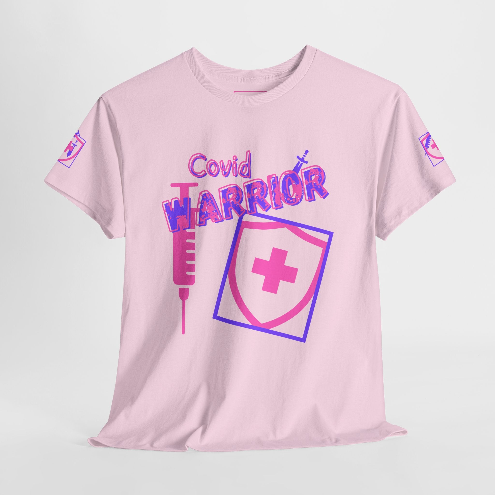 COVID Warrior Nurse & EMS T-Shirt(Pink|Purple) | Medical Staff Tribute Tee | EMS Casual Tee |