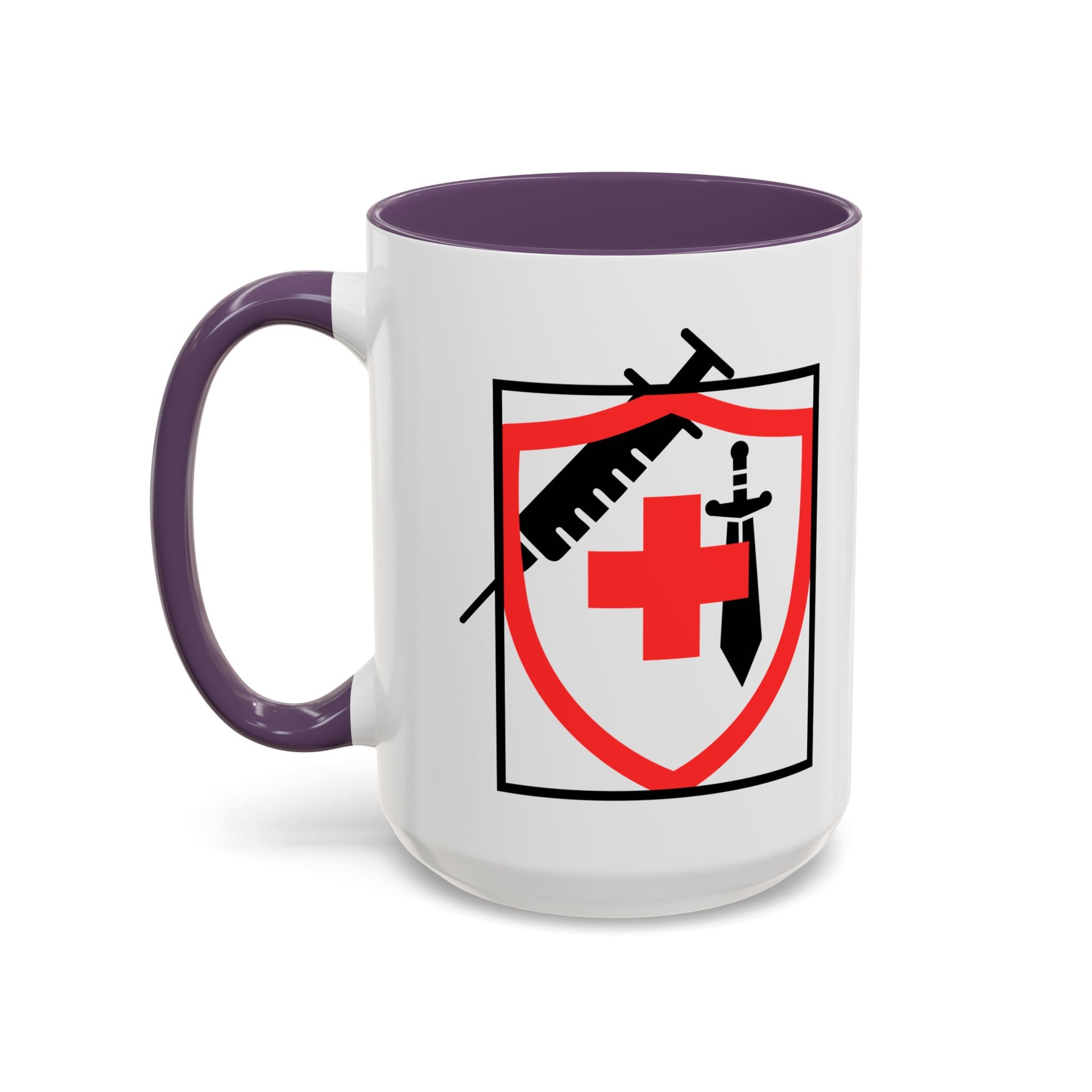 COVID Warrior Coffee Mug(Red|Black) | Vaccine Shield Accent Mug 11/15oz| Medical Staff Work Mug |