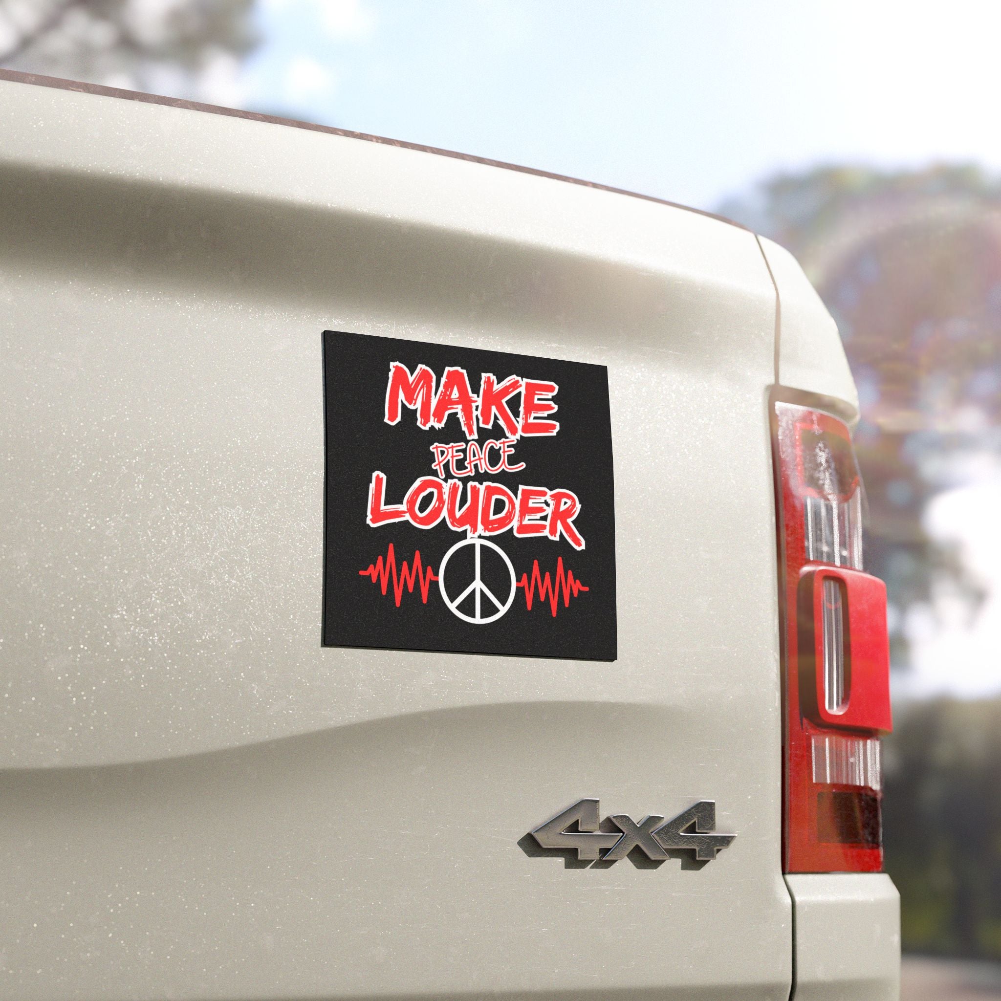 Make Peace Louder Car Magnet(Red|White) | Peace Movement Car Magnet | Peace And Unity Decal | Social Justice Car Magnet |