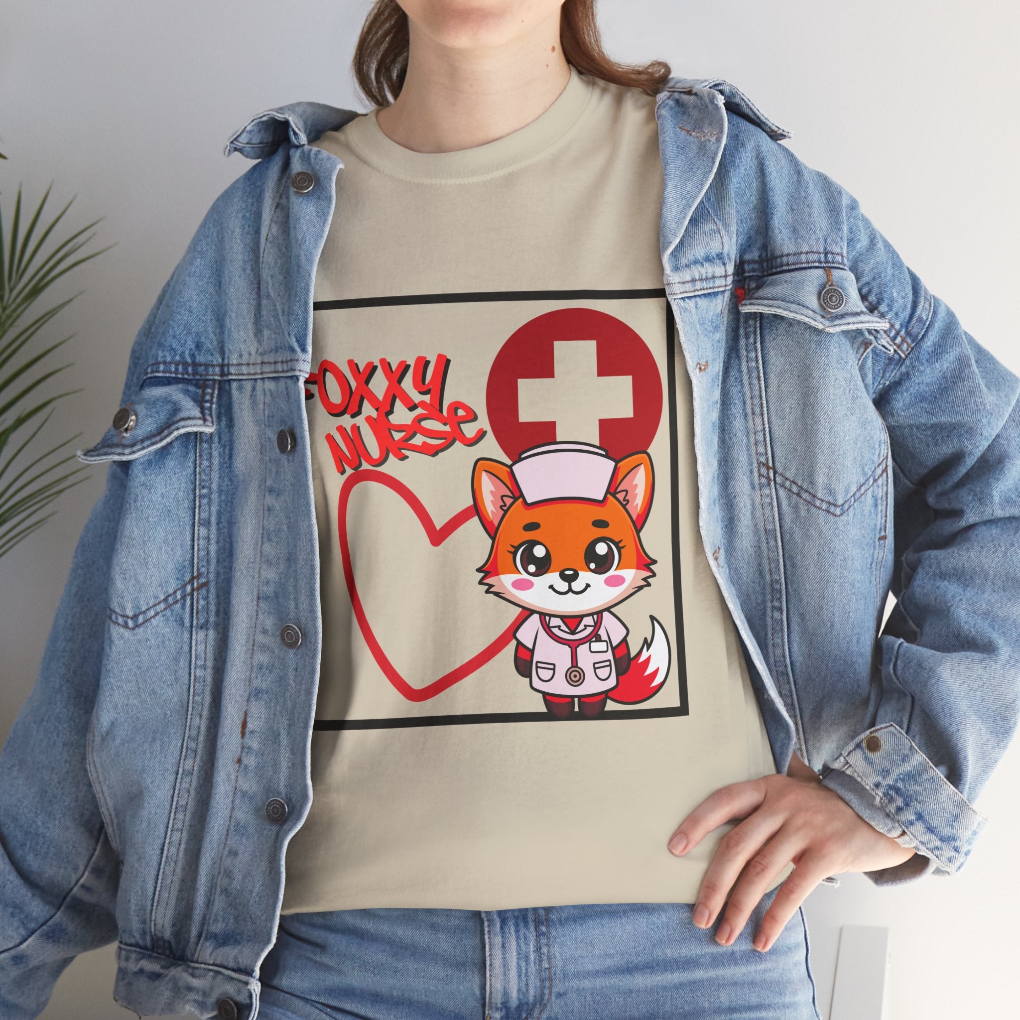 Foxxy Nurse Medical T‑Shirt(Red)|Cute Medical for Nurses & Healthcare Staff| Cute Nursing Tee |
