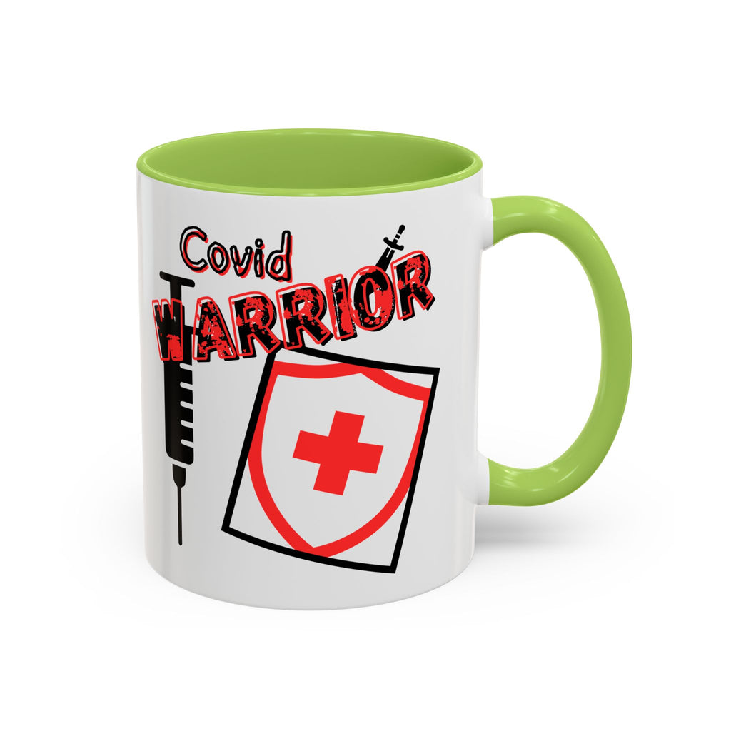 COVID Warrior Coffee Mug(Red|Black) | Vaccine Shield Accent Mug 11/15oz| Medical Staff Work Mug |