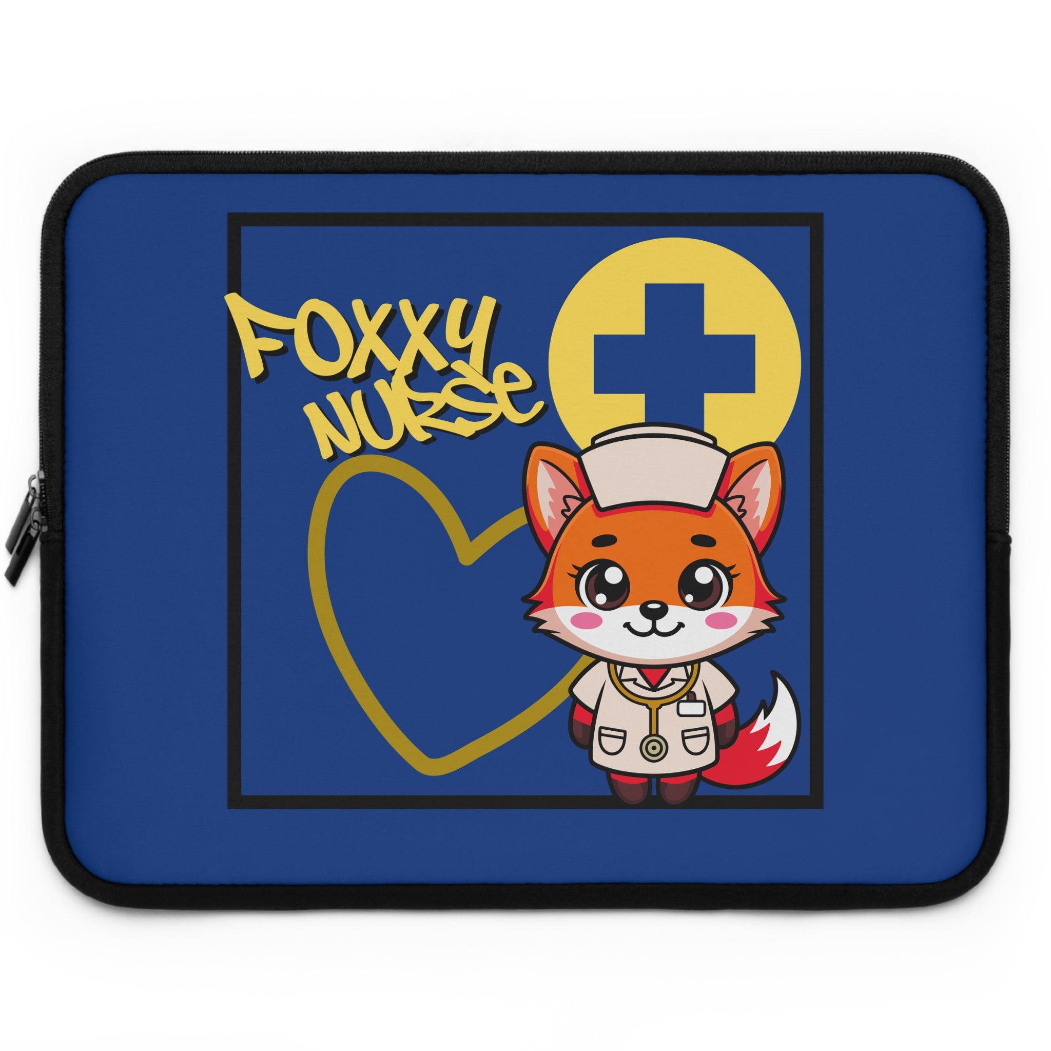 Foxxy Nurse Laptop Sleeve(Yellow|Blue|)|Laptop/Tablet Case for Nurses & Doctors| Tablet Sleeve For Medical Workers |Medical Symbol Protective Case for Nurses & EMTs