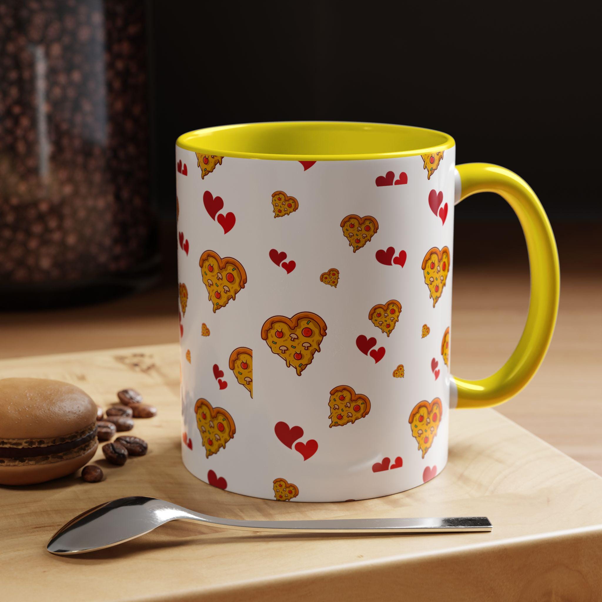 Pizza Heart Valentines Day Mug | Accent Coffee Mug 11oz or 15oz | Love Mug | Heart Mug | Valentines Gift