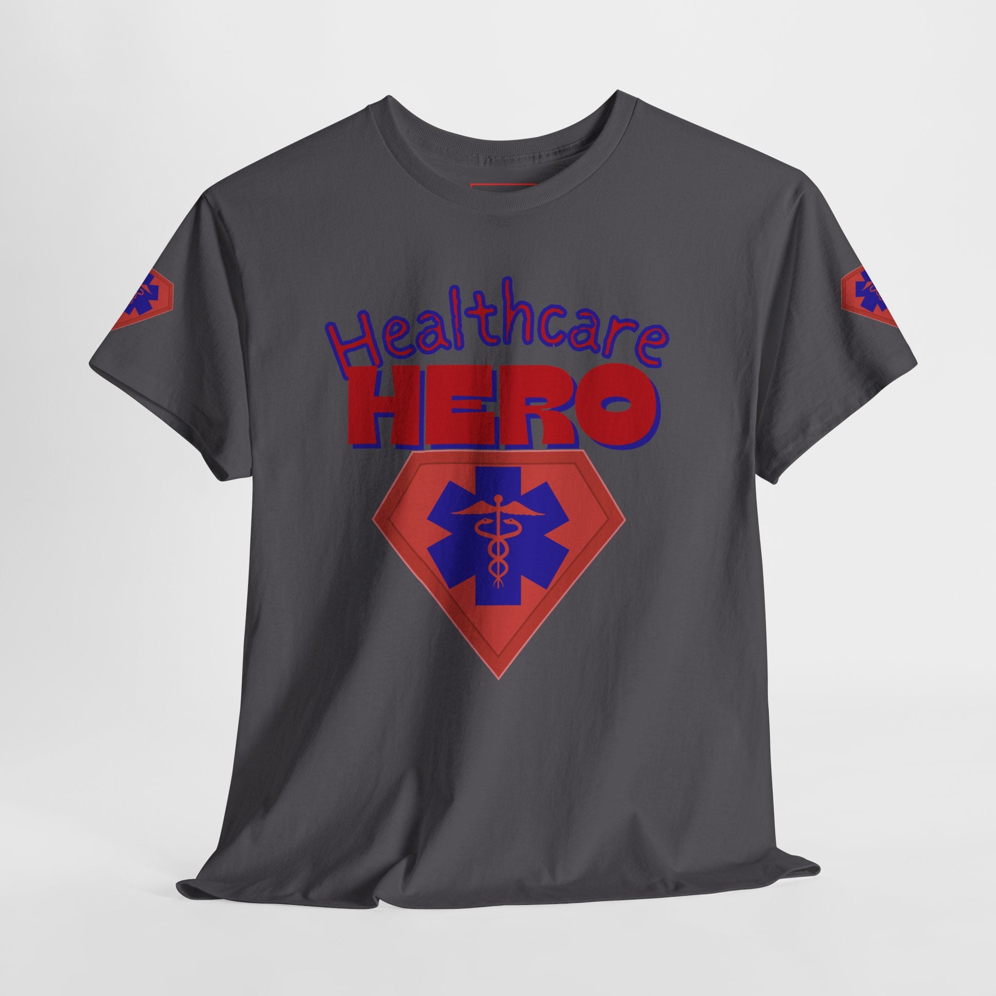 Healthcare Hero T‑Shirt(Blue|Red) | Med Team T-shirt | Medical Staff T-Shirt | Cool Medical Shirt | Cool Nursing Tee |