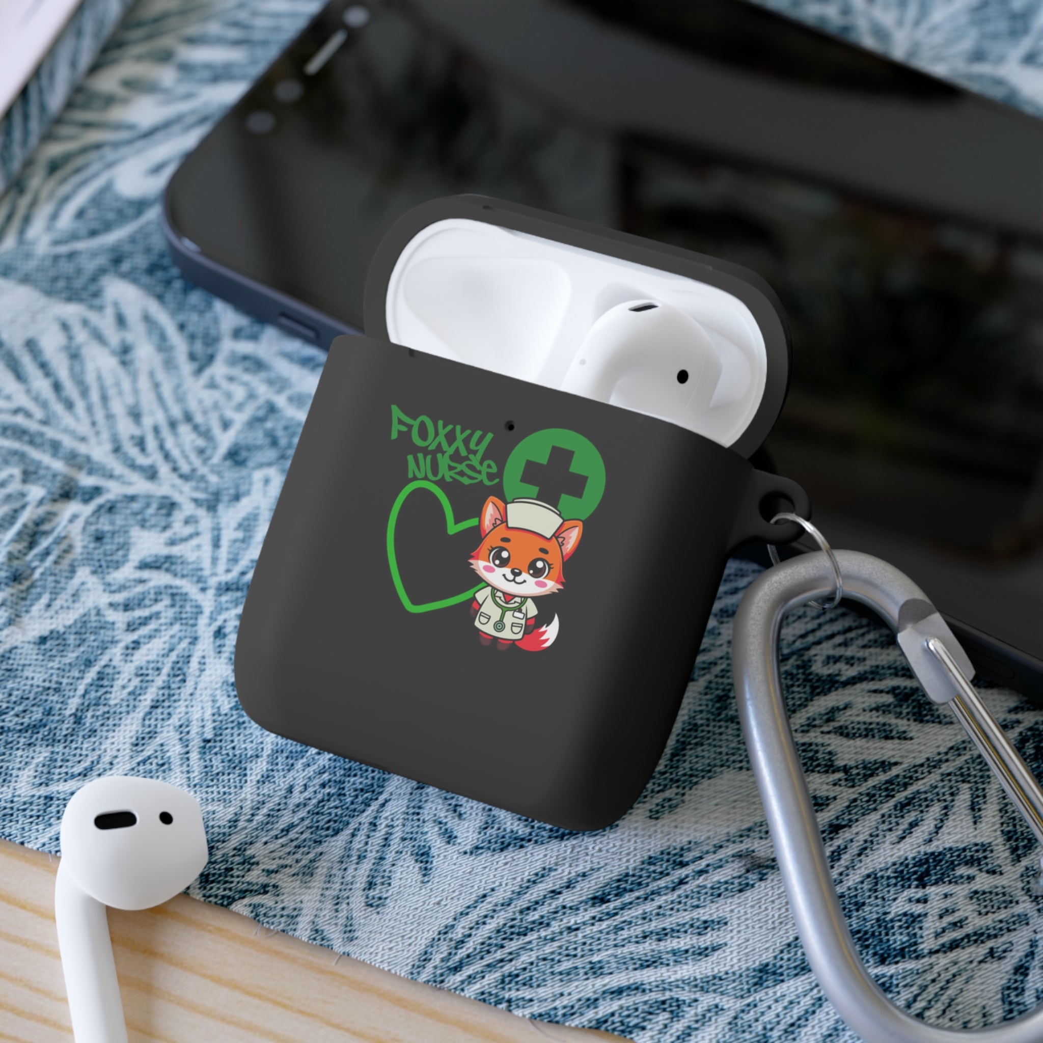 Foxxy Nurse AirPods/Pro Case(Green)| Nurse EMT Cute Protective AirPodss Cover | Cute Nurse AirPods |