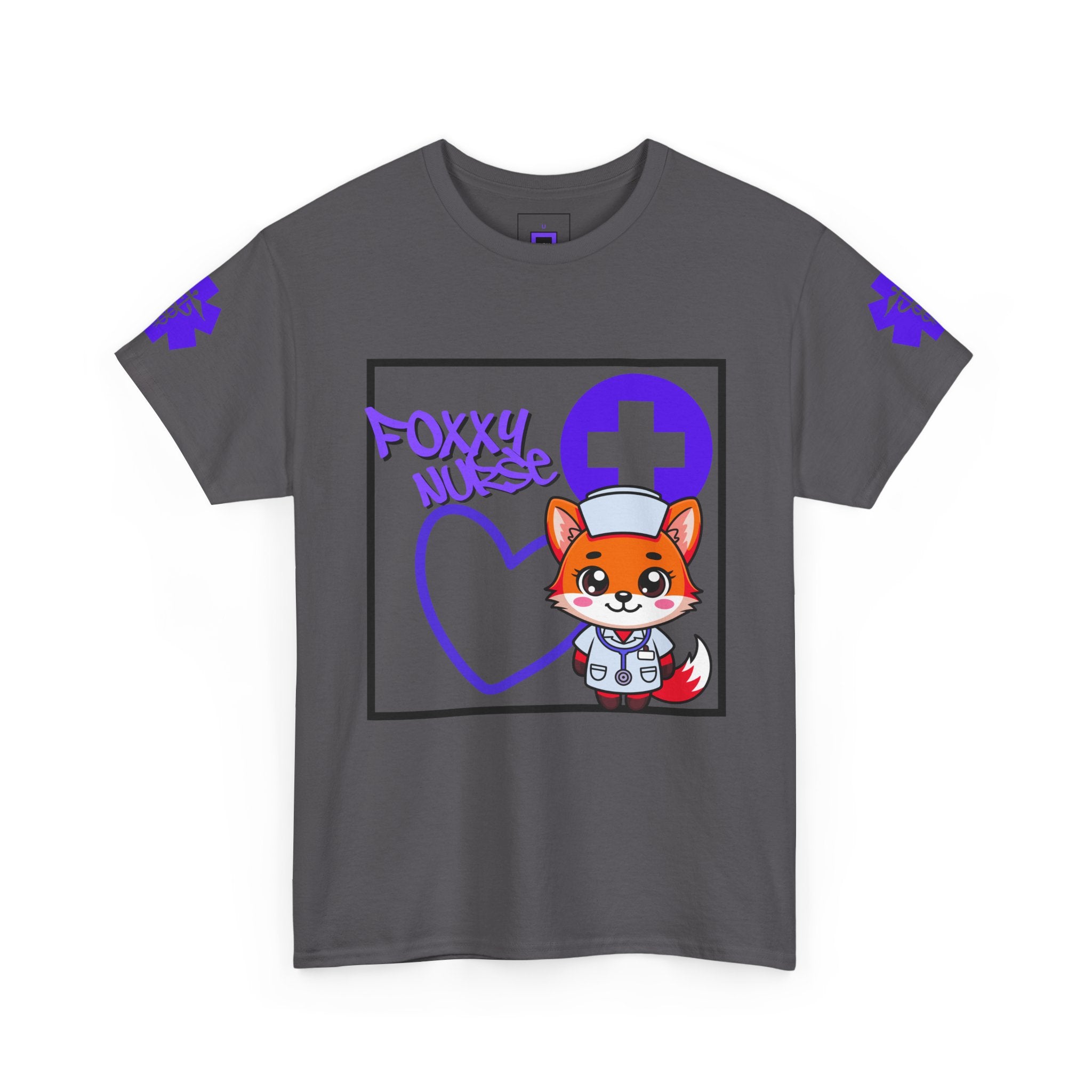 Foxxy Nurse Medical T‑Shirt(Purple)|Cute Medical for Nurses & Healthcare Staff| Cute Nursing Tee |