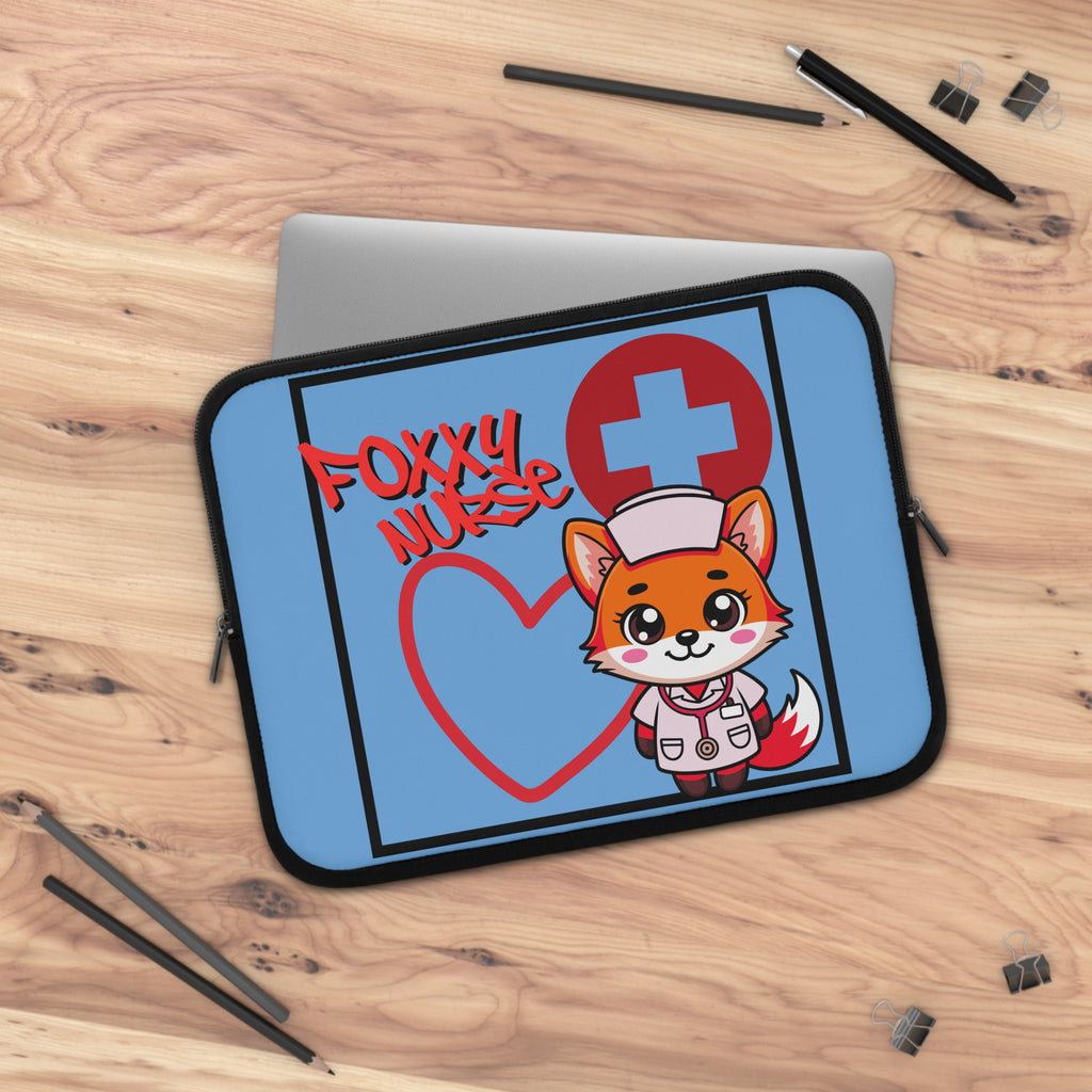 Foxxy Nurse Laptop Sleeve(Red|Light Blue|)|Laptop/Tablet Case for Nurses & Doctors| Tablet Sleeve For Medical Workers |Medical Symbol Protective Case for Nurses & EMTs