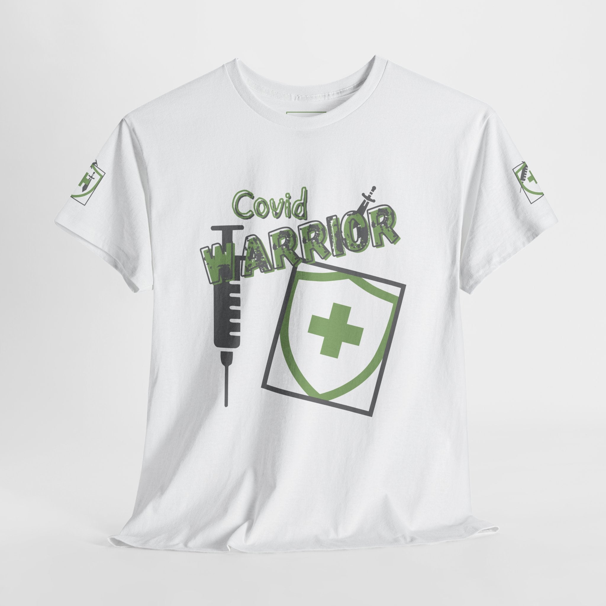 COVID Warrior Nurse & EMS T-Shirt(Green|Grey) | Medical Staff Tribute Tee | EMS Casual Tee |