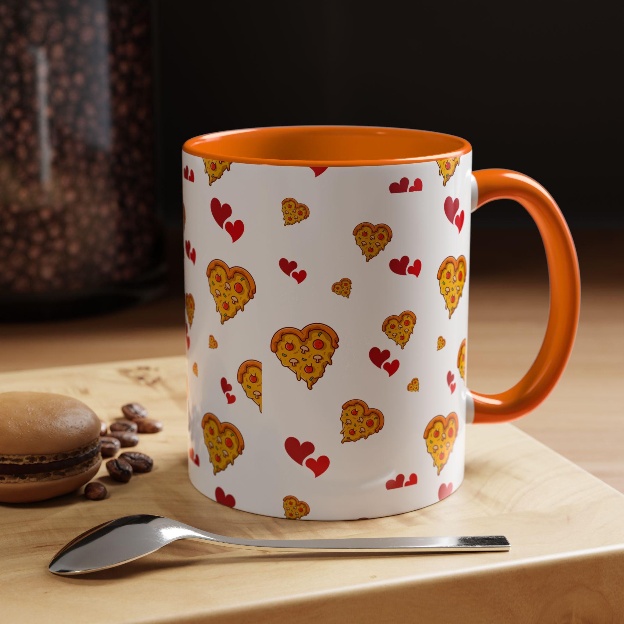 Pizza Heart Valentines Day Mug | Accent Coffee Mug 11oz or 15oz | Love Mug | Heart Mug | Valentines Gift