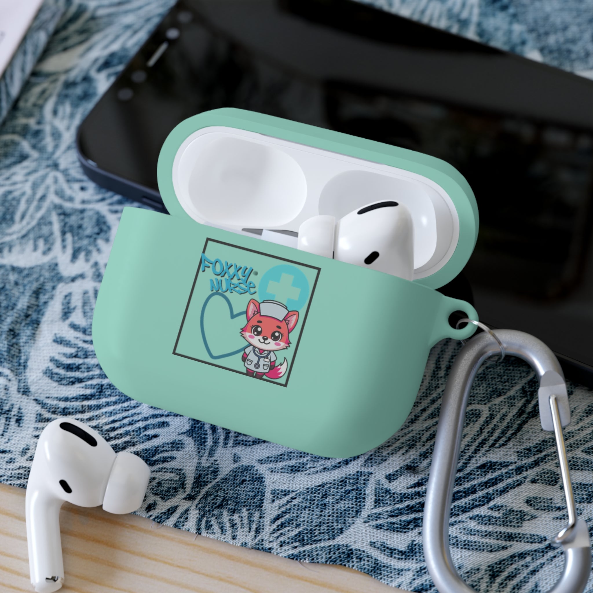 Foxxy Nurse AirPods/Pro Case(Light Blue)| Nurse EMT Cute Protective AirPodss Cover | Cute Nurse AirPods |