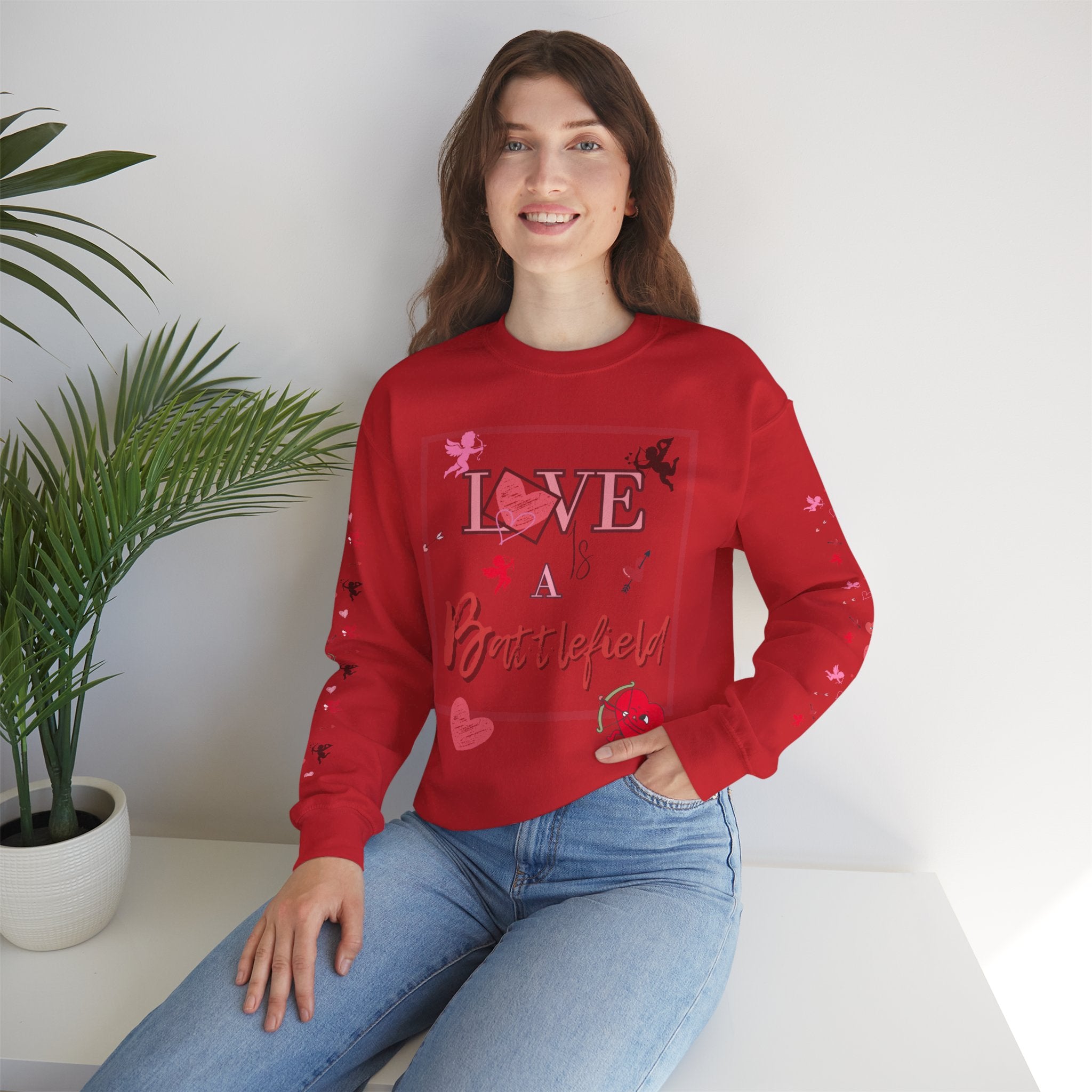 Love Is a Battlefield Valentines Day Sweatshirt  | Cupid Sweater | Heart Sweater | Valentines Day Sweatshirt |