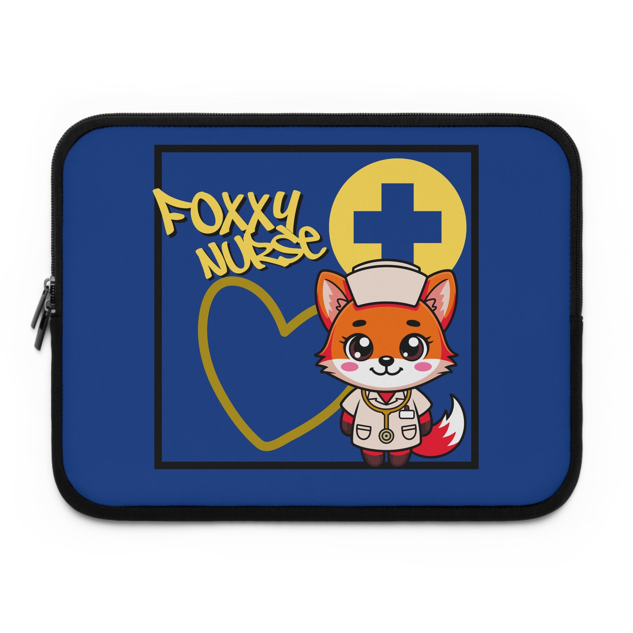 Foxxy Nurse Laptop Sleeve(Yellow|Blue|)|Laptop/Tablet Case for Nurses & Doctors| Tablet Sleeve For Medical Workers |Medical Symbol Protective Case for Nurses & EMTs