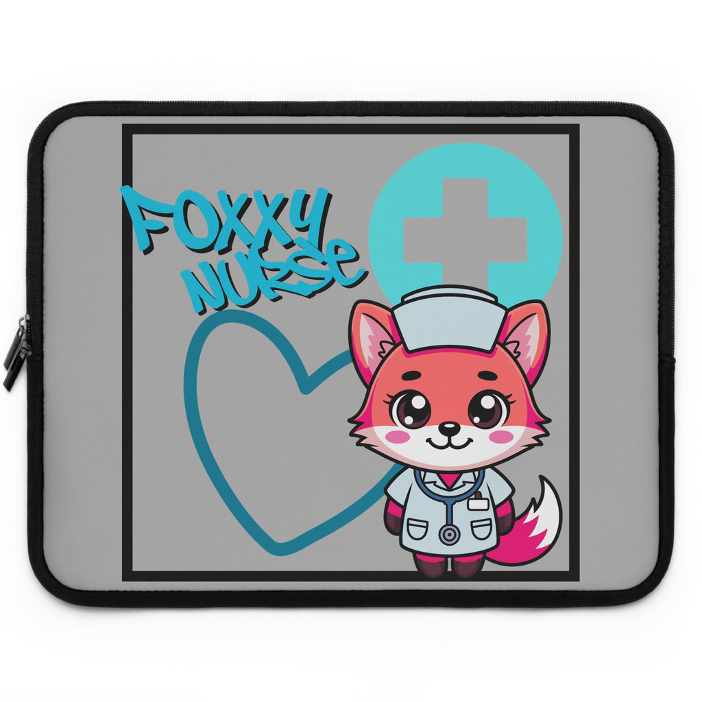 Foxxy Nurse Laptop Sleeve(Light Blue|Grey|)|Laptop/Tablet Case for Nurses & Doctors| Tablet Sleeve For Medical Workers |Medical Symbol Protective Case for Nurses & EMTs