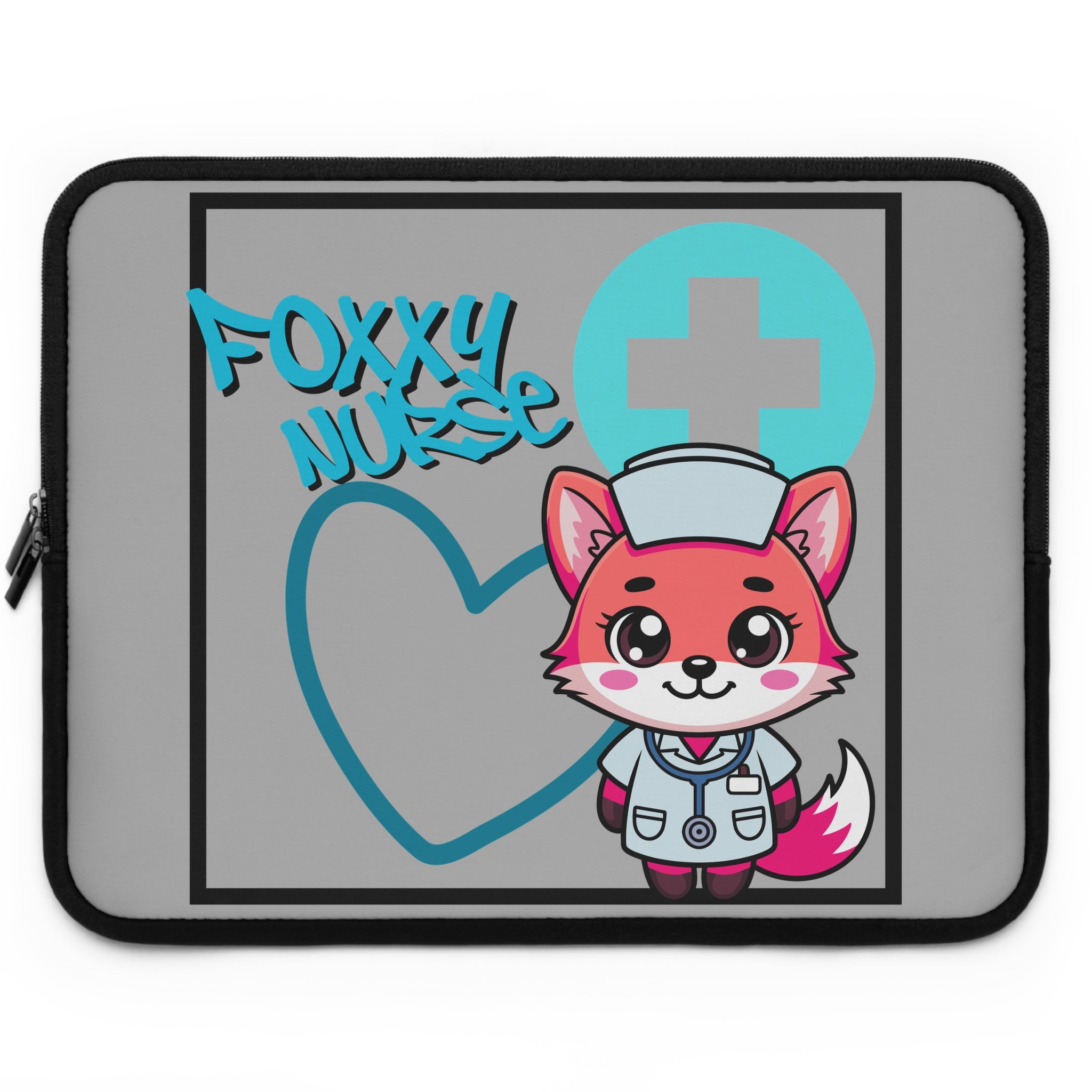 Foxxy Nurse Laptop Sleeve(Light Blue|Grey|)|Laptop/Tablet Case for Nurses & Doctors| Tablet Sleeve For Medical Workers |Medical Symbol Protective Case for Nurses & EMTs