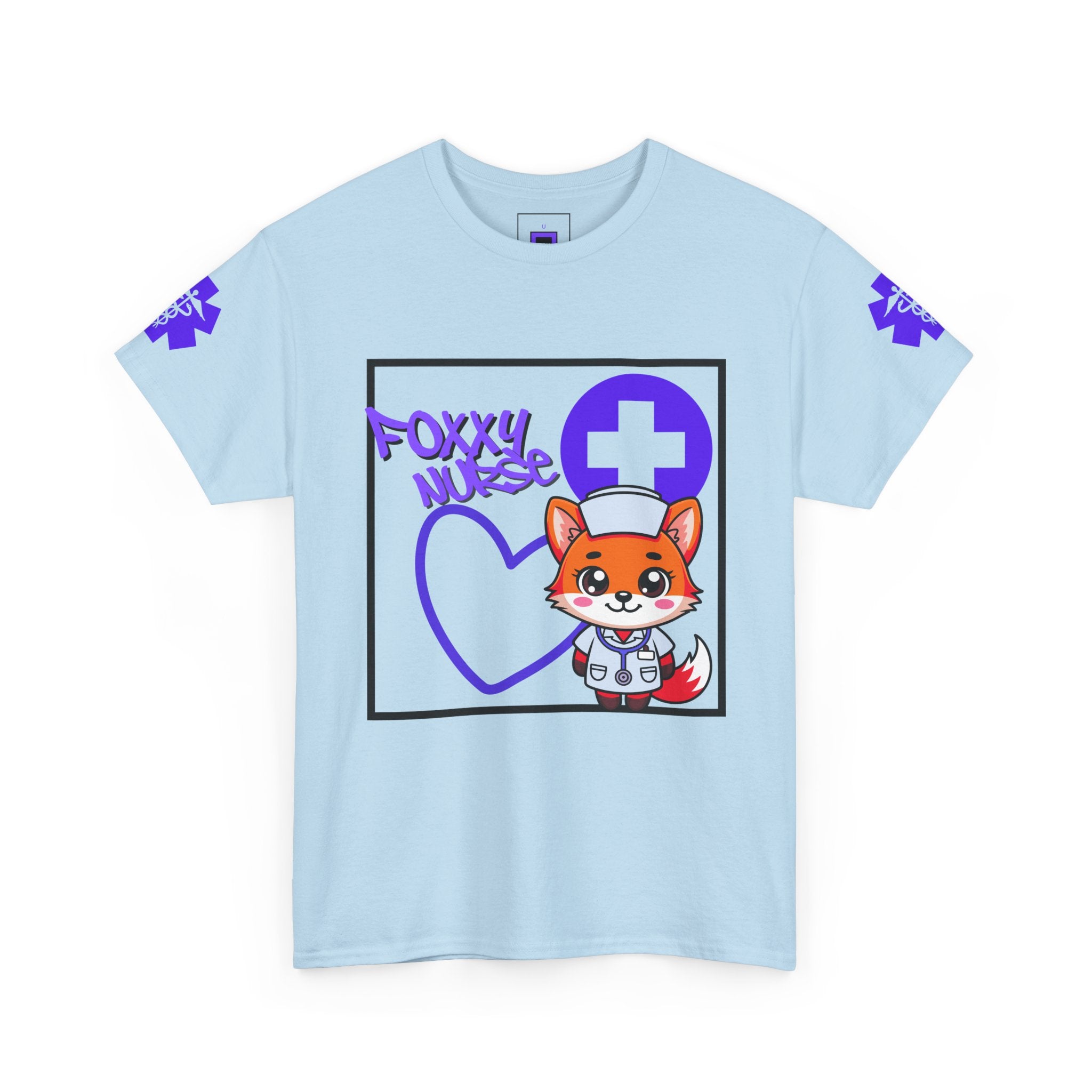 Foxxy Nurse Medical T‑Shirt(Purple)|Cute Medical for Nurses & Healthcare Staff| Cute Nursing Tee |