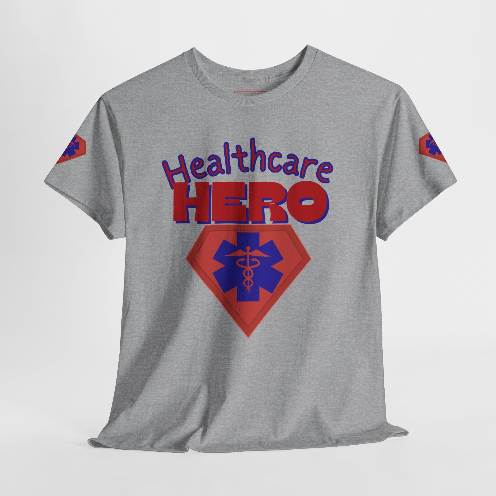 Healthcare Hero T‑Shirt(Blue|Red) | Med Team T-shirt | Medical Staff T-Shirt | Cool Medical Shirt | Cool Nursing Tee |