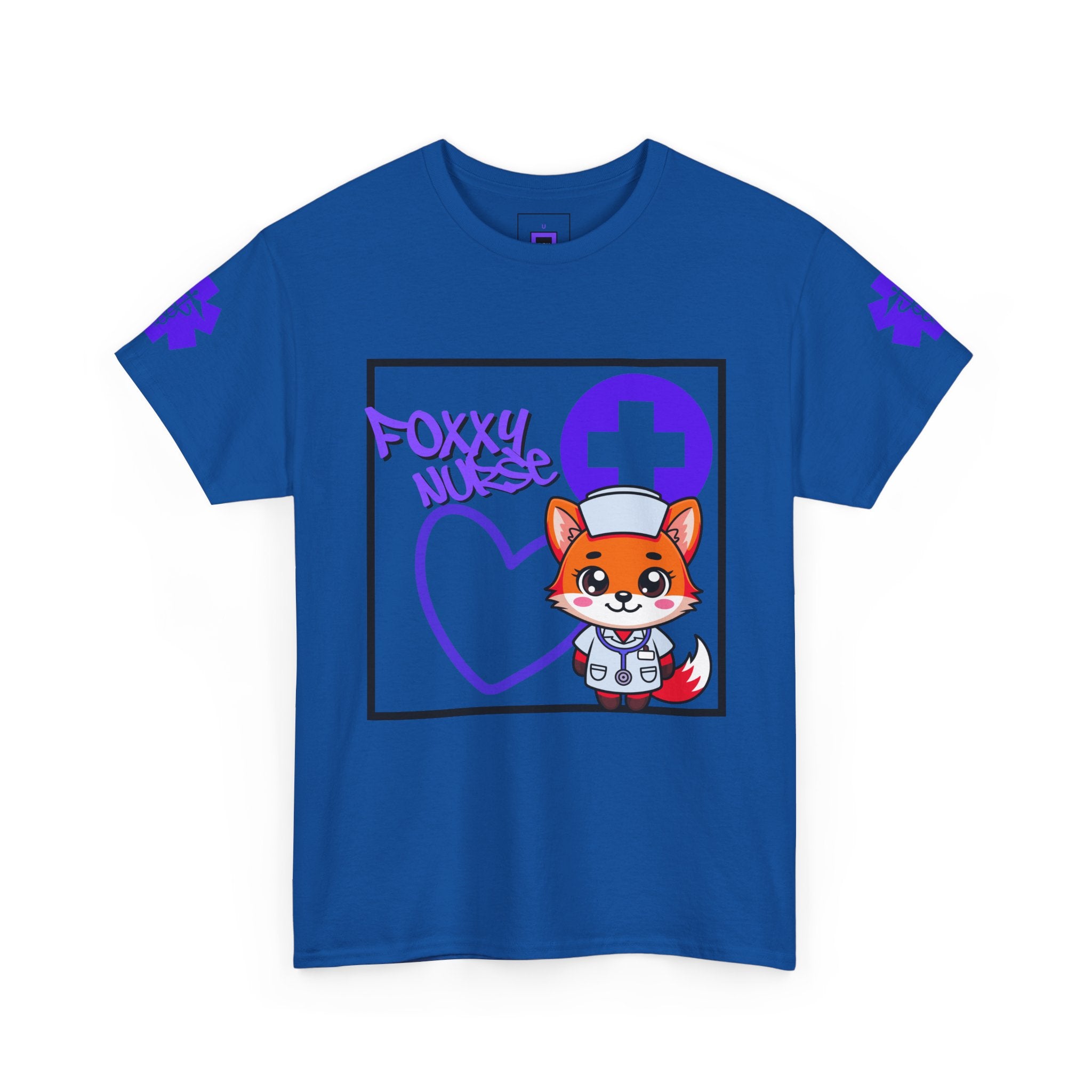 Foxxy Nurse Medical T‑Shirt(Purple)|Cute Medical for Nurses & Healthcare Staff| Cute Nursing Tee |